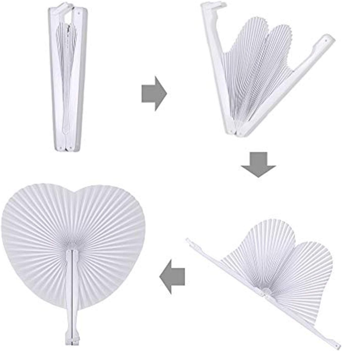 12 Packs Decorative Paper Folding Hand Fans Handheld,Navy Heart Foldable Wedding Fans Chinese and Japanese Fans Bulk for Bridal Guest Church Party Favors Dancing Birthday DIY