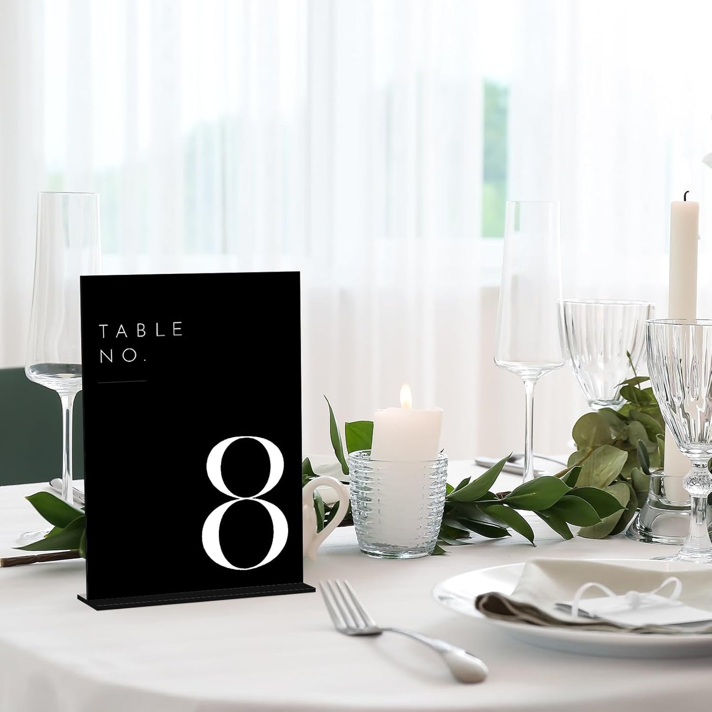 JINMURY Black Wedding Table Numbers 1-25 with Stands, 5"x7" Black Acrylic Table Numbers with White Font, Perfect for Wedding Party Reception(1-25, 5"x7")