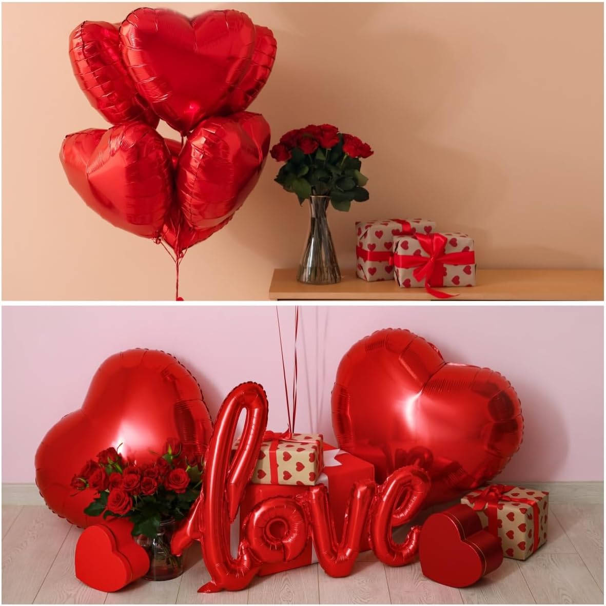 12Pcs Red Heart Balloons, 18 Inch, Love Balloons for Valentine's Day, Wedding, Birthday Decorations