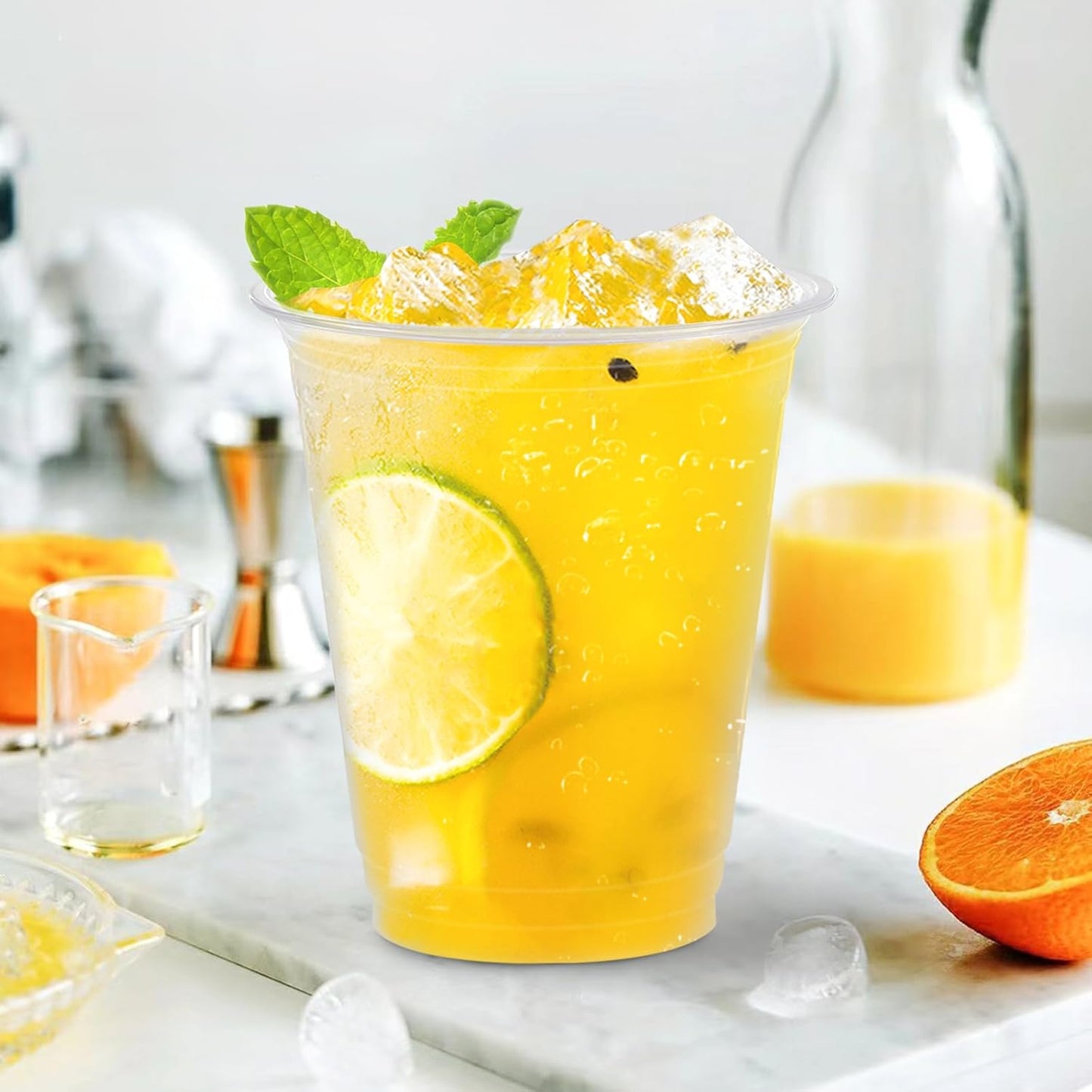 12 oz Clear Plastic Cups - 300 Count Disposable Wine Cup for Party, 12 Ounce Drinking Cups Bulk, PET Cocktail Glasses for Smoothie, Fruit, and Cold Beverage