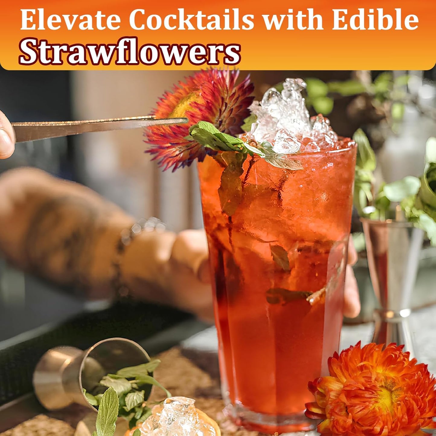 100+ Edible Dried Flowers for Cake Decoration – Food Grade Mixed Natural Colorful Chrysanthemum Flowers for Baking, Cocktails, Cupcakes, Drinks, DIY Crafts - No Additive