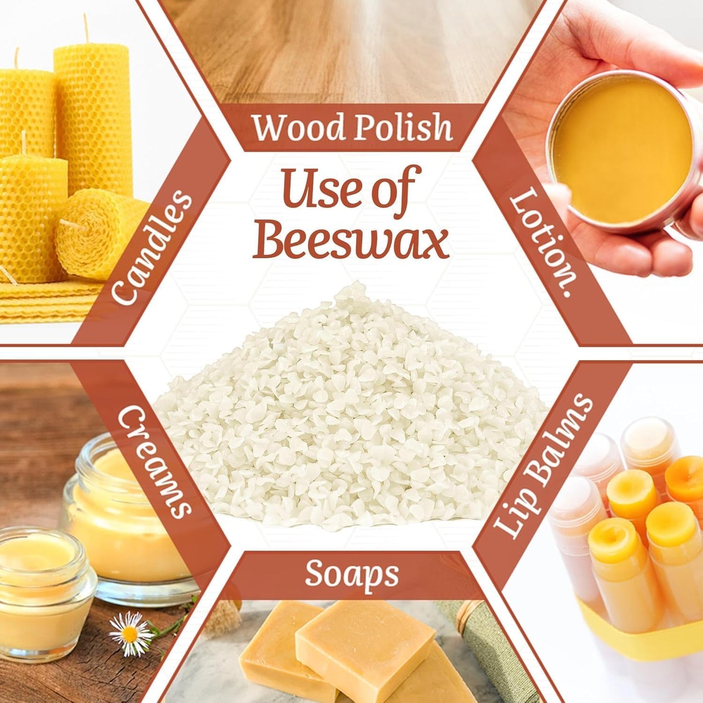 10 LB White Beeswax Pellets - DIY Candle Making Kits, Magical Craft Making, Hand Care DIY Creams, Lip Balms and Soap Making Supplies (160 oz).