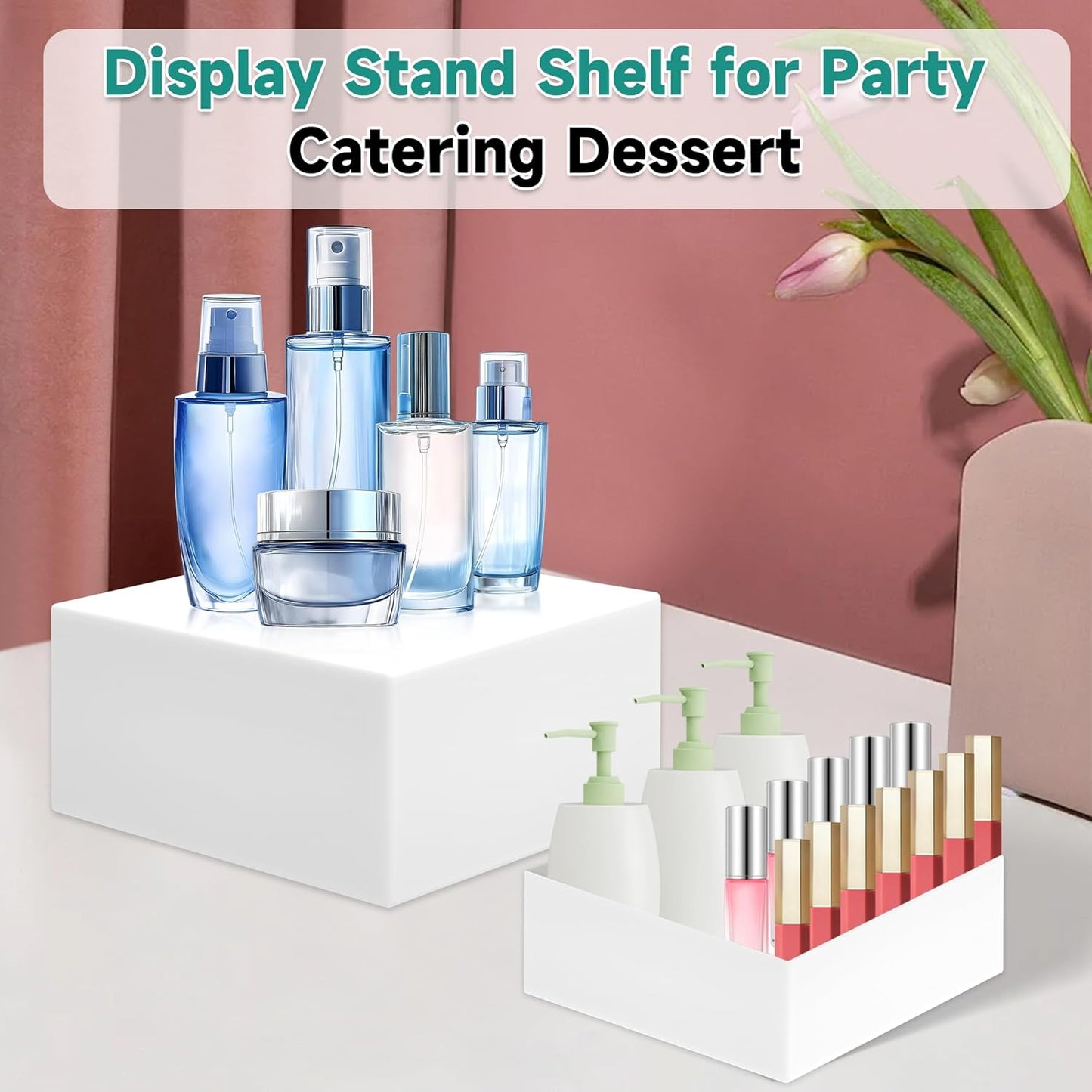 12" Large Buffet Risers,3Pcs 12",10",8" Buffet Risers,Food Risers for Buffet Table Display Stand Shelf for Party Catering Dessert Jewelry Collectibles Acrylic Cube Boxes