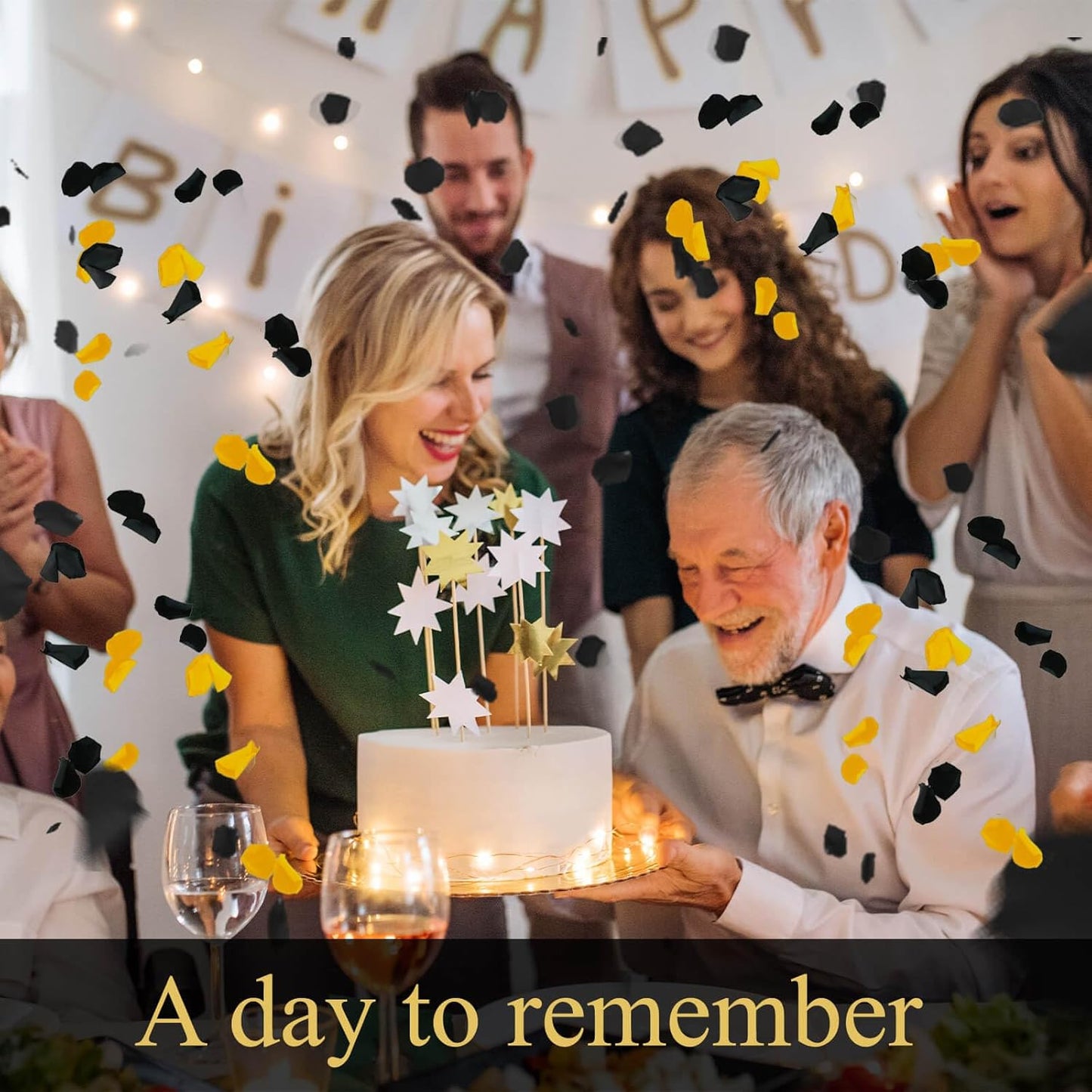 200Pcs Dried Real Black Rose Petals, Preserved Flower Petals 1.75oz for Gifts Wedding Party Decor, Flower Girl, Dinner Table Centerpieces, Bridal Shower, Witch Decor,Confetti