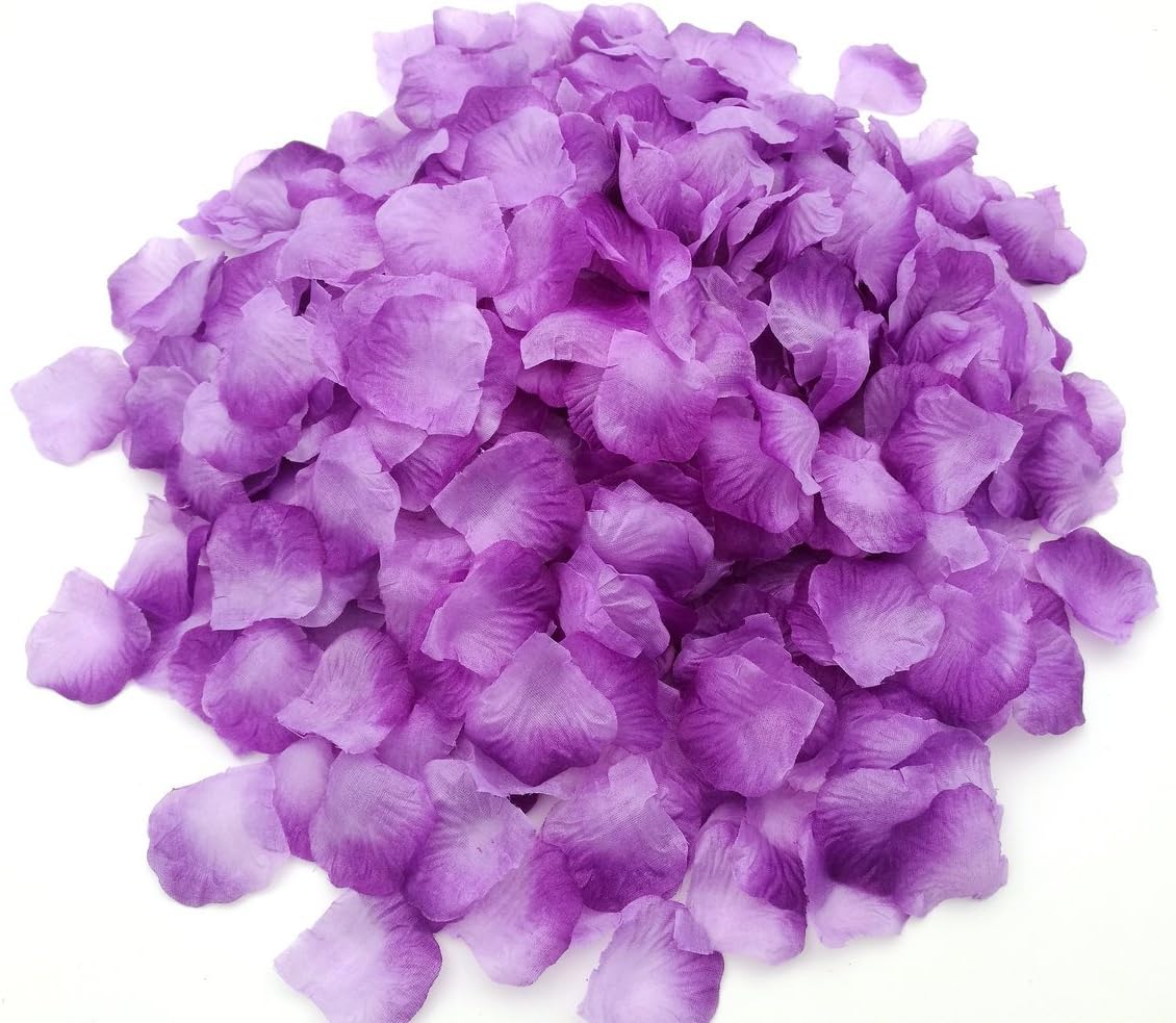 CODE FLORIST 2200 PCS Light Purple Silk Rose Petals,Lavender Petals Lilac Petals forWedding Flower Decoration