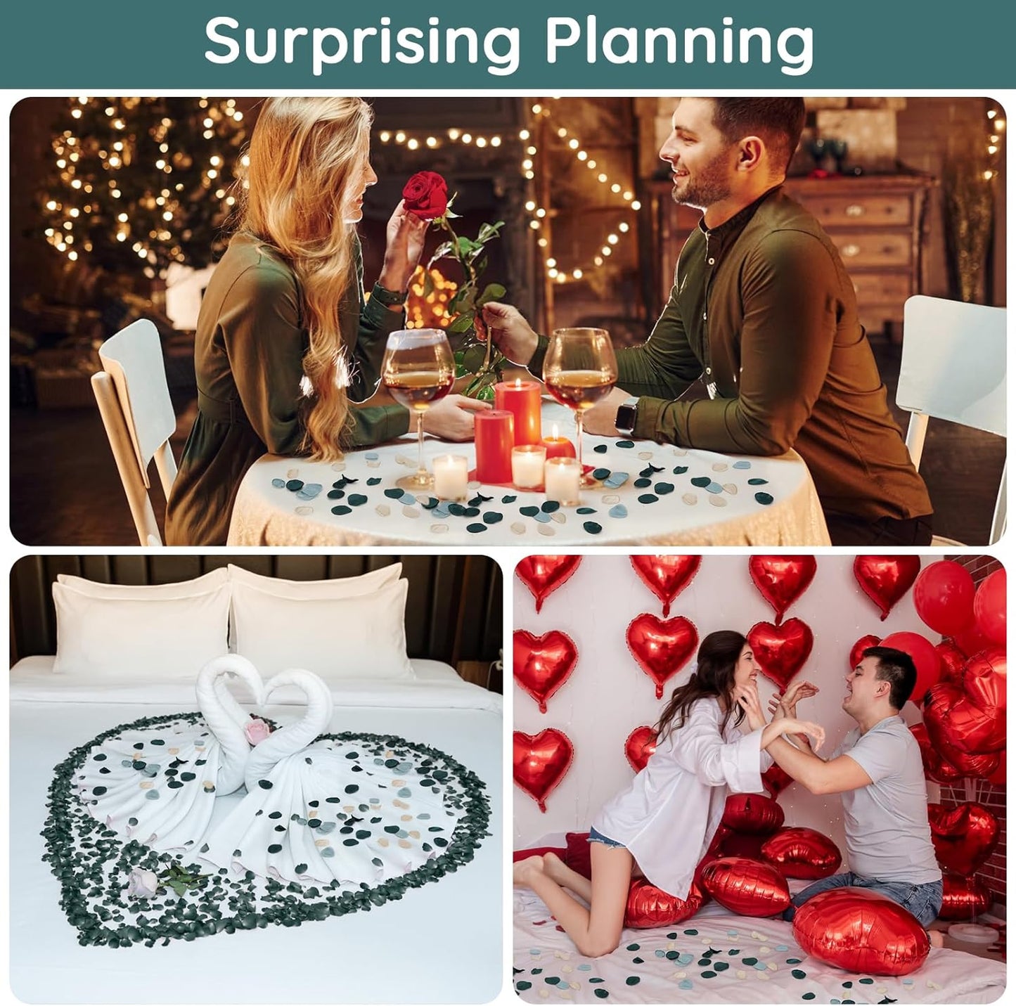 Suream 600PCS Silk Rose Petals, Mixed Color Artificial Flowers Petals, Artificial Rose Petals for Wedding Centerpiece Table Decorations, Fake Petals for Wedding Table Party Favors Decor