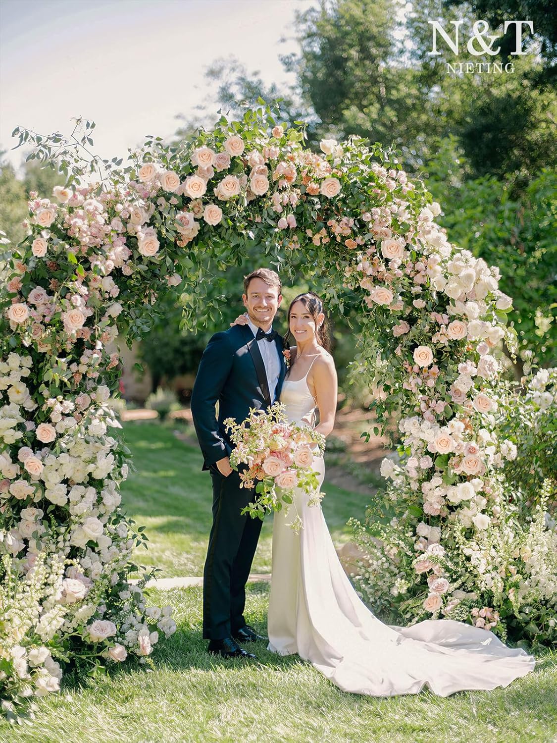 N&T NIETING Artificial Flowers, 25Pcs Fake Flowers Roses Perfect for DIY Wedding Bouquets Centerpieces Bridal Shower Party Home Flower Arrangement Decorations, Blush