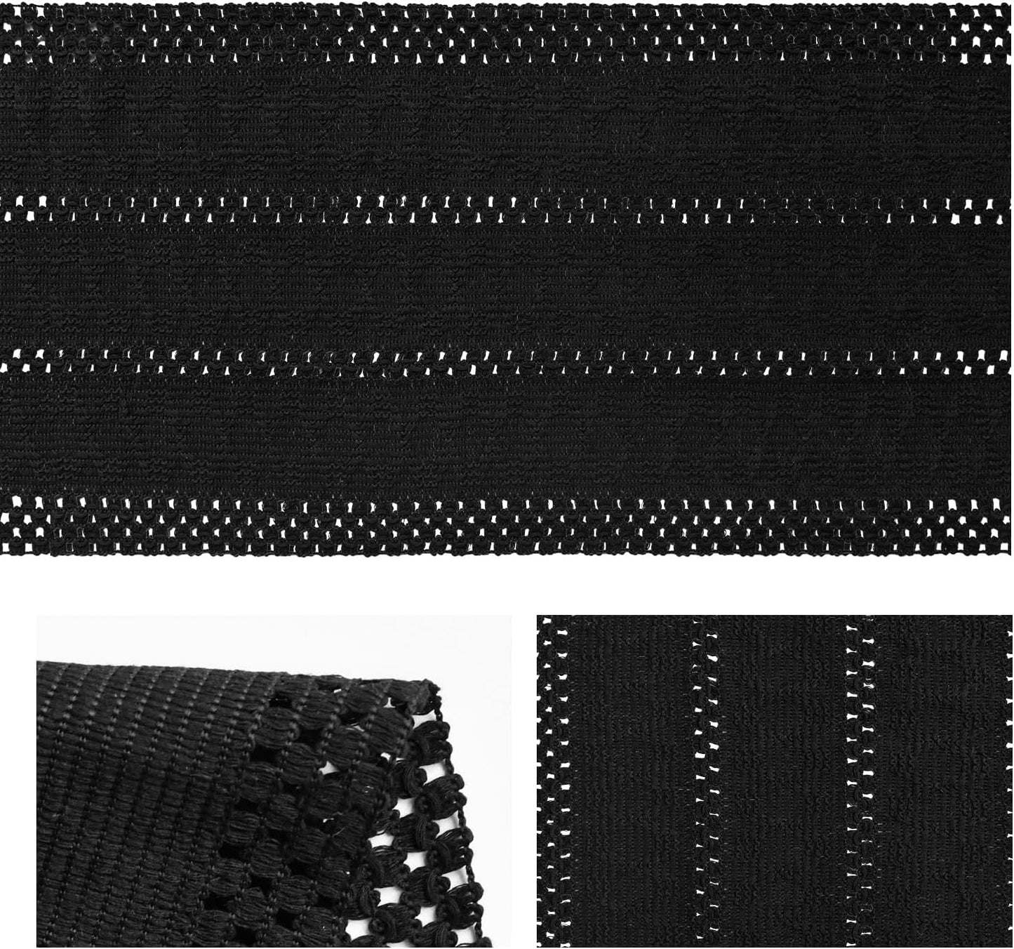 Artoid Mode Black Farmhouse Woven Rustic Hollow Table Runner, Seasonal Holiday Kitchen Dining Table Decoration for Home Party Decor 12x36 Inch