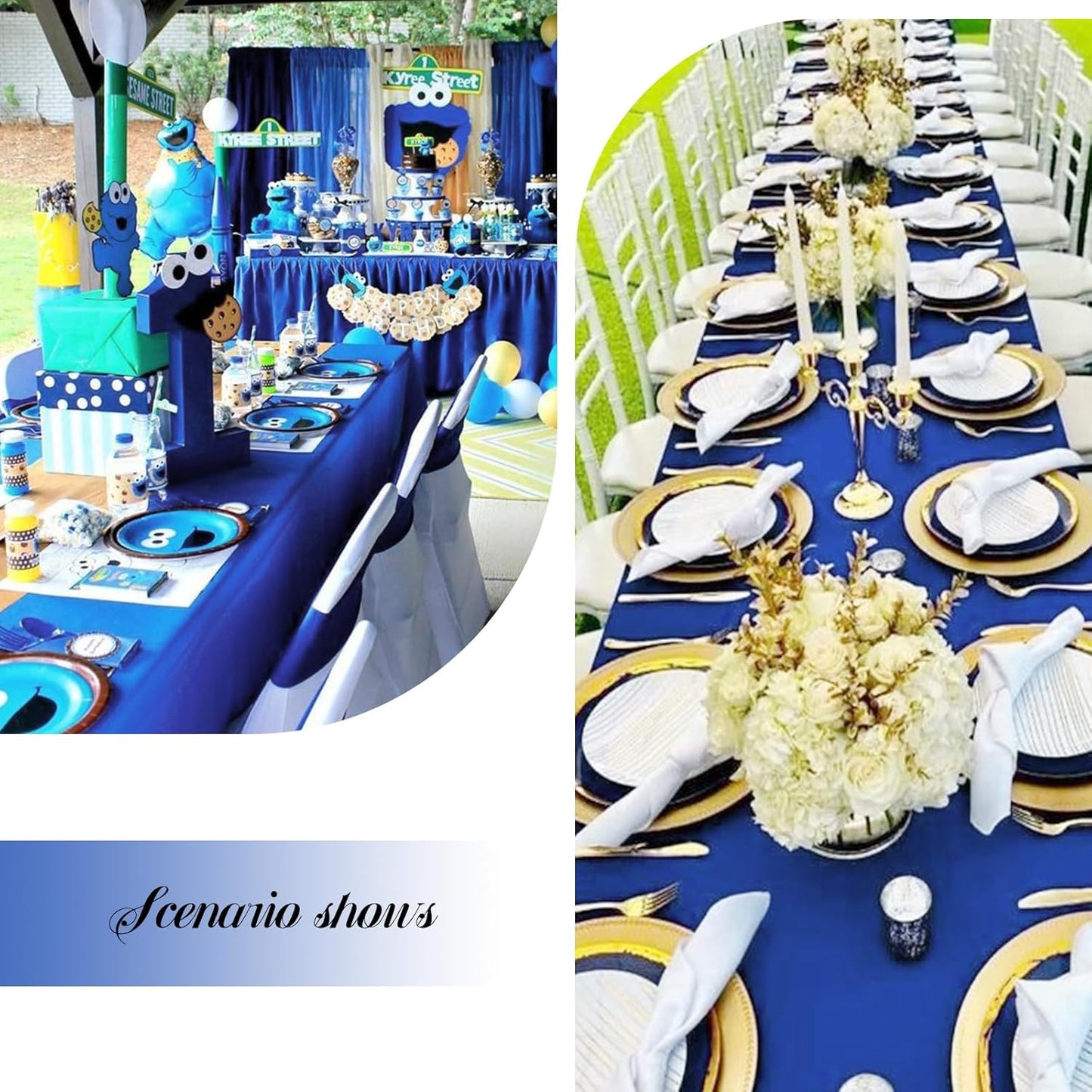 12 Pack Polyester Tablecloth 60 x 102 Inch Royal Blue Tablecloth for 6 Ft Rectangle Tables,Washable Fabric Table Covers Polyester Table Clothes for Wedding Parties Banque