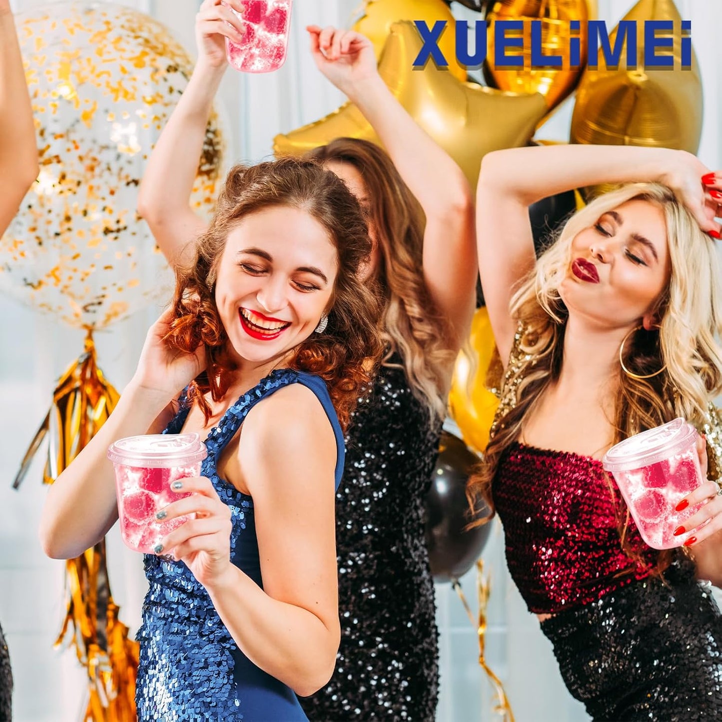 12oz Disposable Stemless Glasses With Strawless Sip Lids,PET Disposable Drinking Cups,Clear Plastic Wine Glasses for Parties Birthday,Wedding,Meeting,Christmas Party Supplies. (100, Pink)