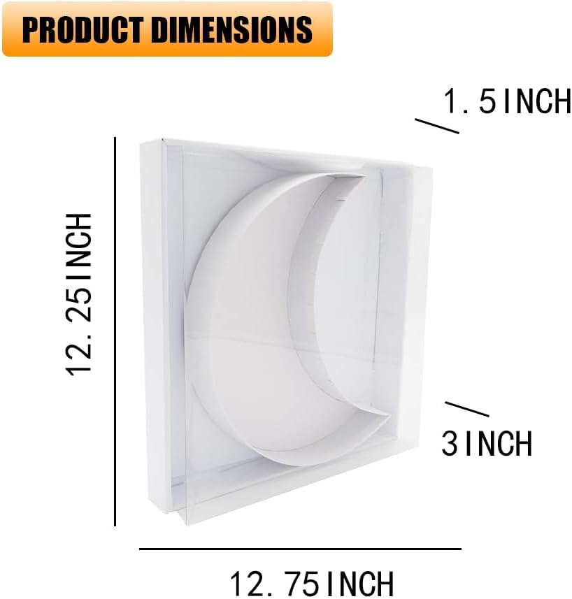 12" Fillable Cardboard Moon EID Charcuterie Gift Cupcake Box With Cover Sweets Packaging (MOON)
