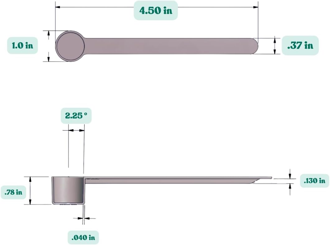 1/2 Tablespoon (1.5 Teaspoon | 7.5 mL) Long Handle Scoop for Measuring Coffee, Grains, Protein, Spices and Other Dry Goods (Pack of 1)