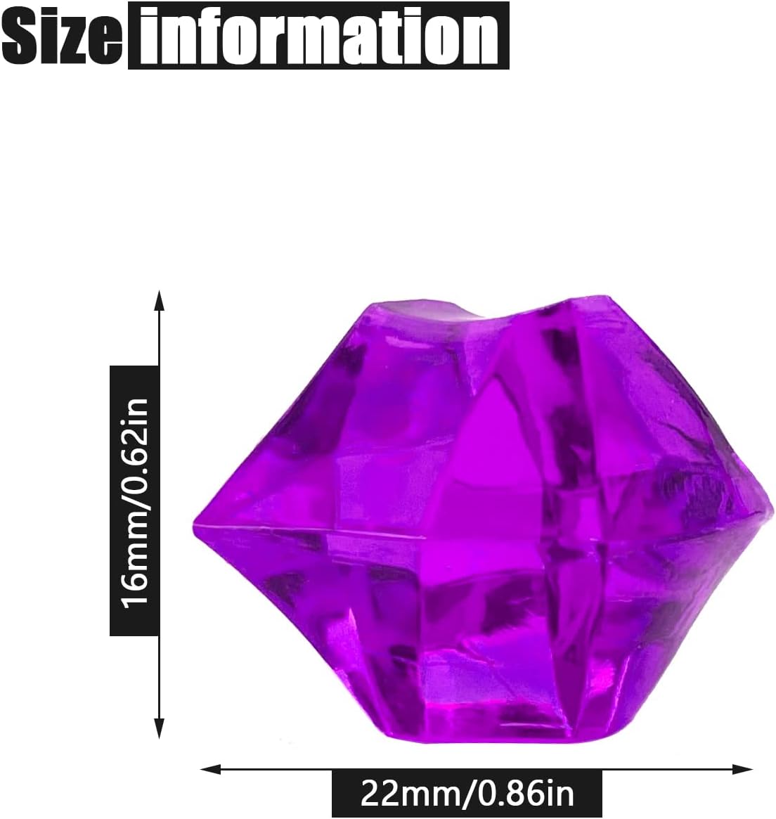 150PCS Fake Ice, Fake Crushed Ice Cubes 16 x 22 mm Artificial Acrylic Crystal Diamonds for Vase Fillers,Table Scatter, Wedding Decoration, Photography Props, DIY Crafts Rose red