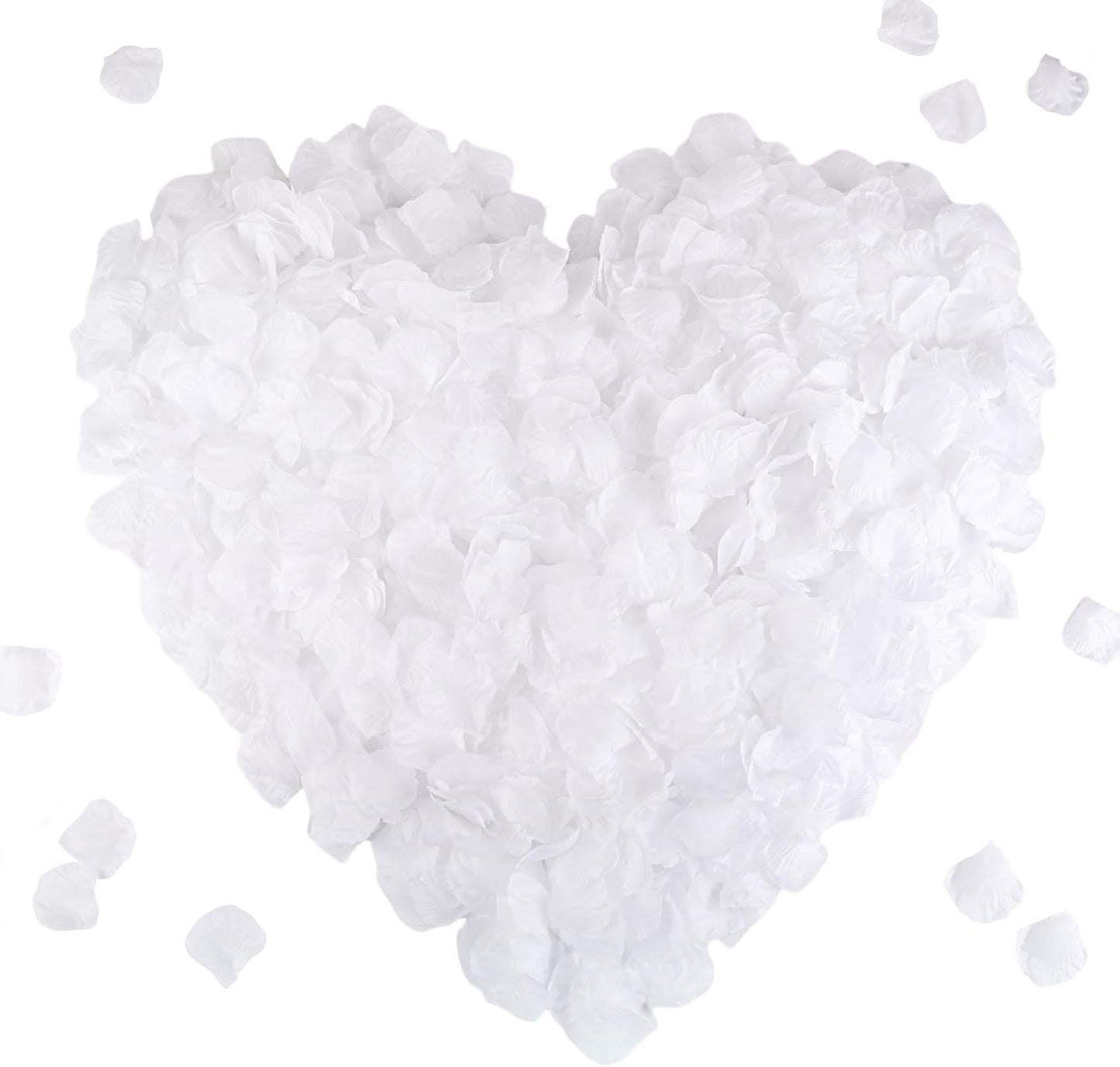 CODE FLORIST 1500 PCS White Silk Rose Petals for Valentine's Day,Romantic Night,Wedding,Proposal Anniversary Flower Decorations(Separated,Scented)