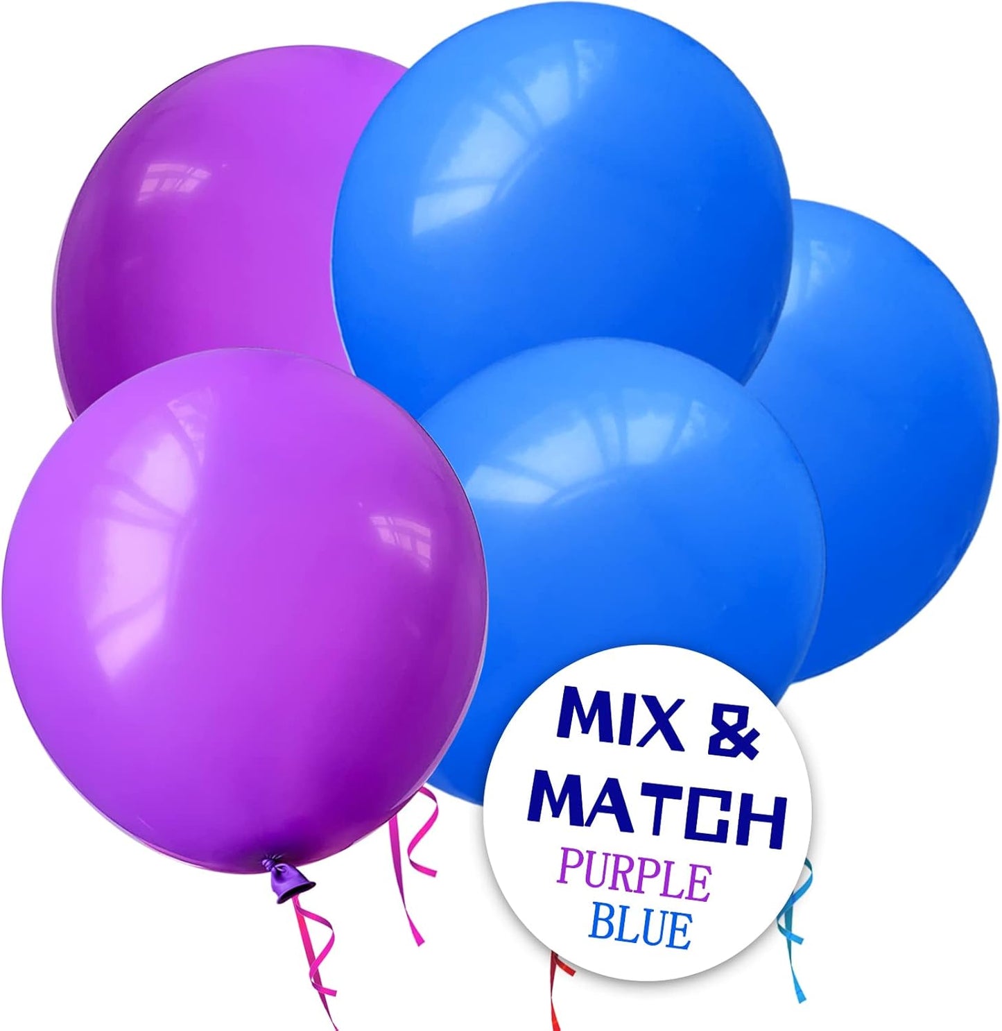 110pcs Blue Balloon 12 inch, Blue Latex Balloon for Birthday Party Baby Shower Wedding(with 2 Ribbons).