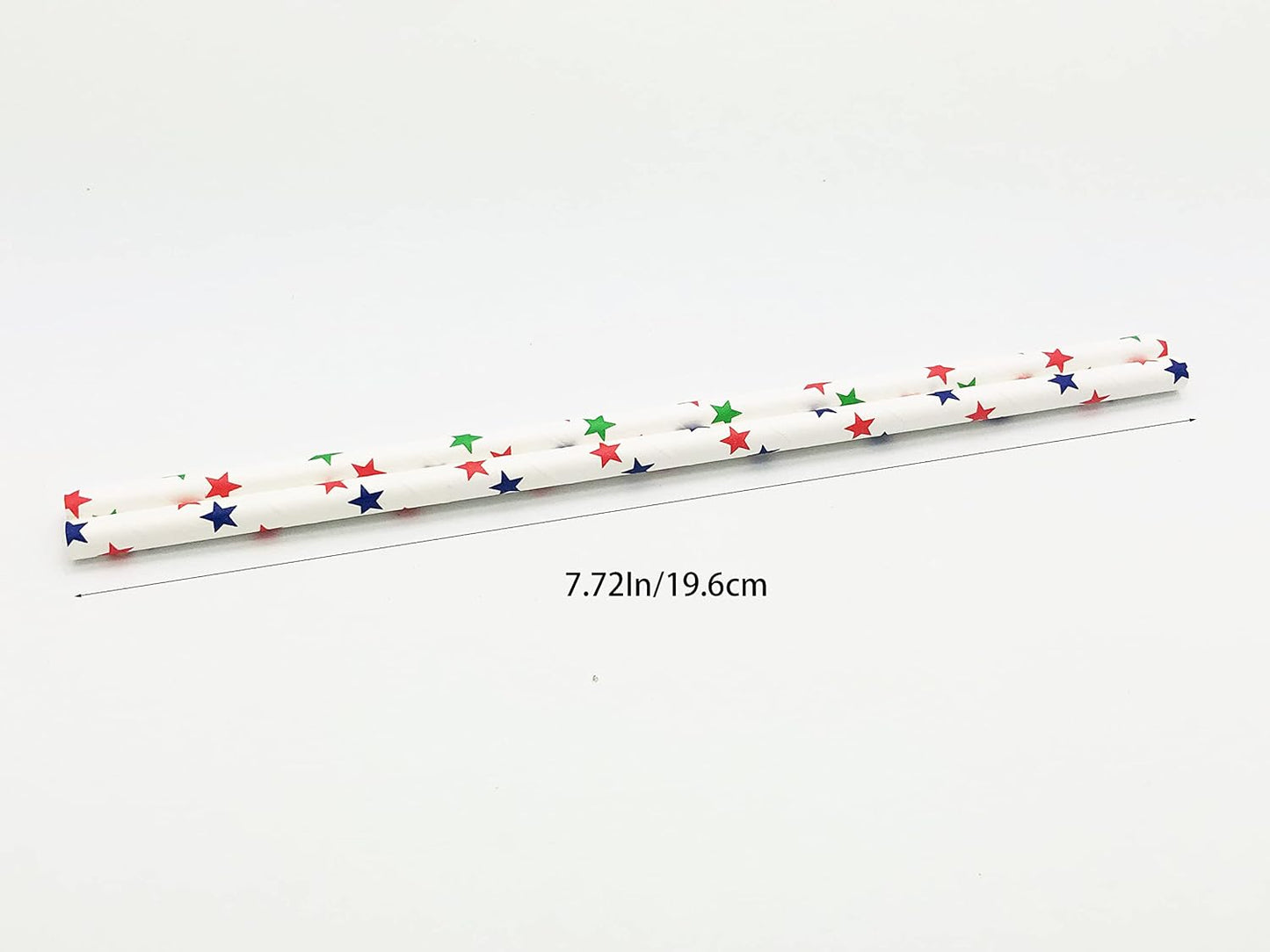 100 Pcs Colorful Disposable Straws, Star Drinking Straws, Rainbow Paper Straws for Juices, Shakes, Cocktail, Smoothies, Party Supplies (White)