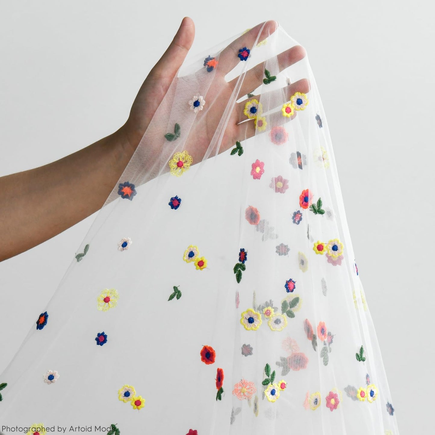 Artoid Mode 3PCS Embroidery Daisy Gauze Table Runner 120 Inch 10FT, Seasonal Sheer Kitchen Dining Holiday Wedding Birthday Table Decor for Home Party