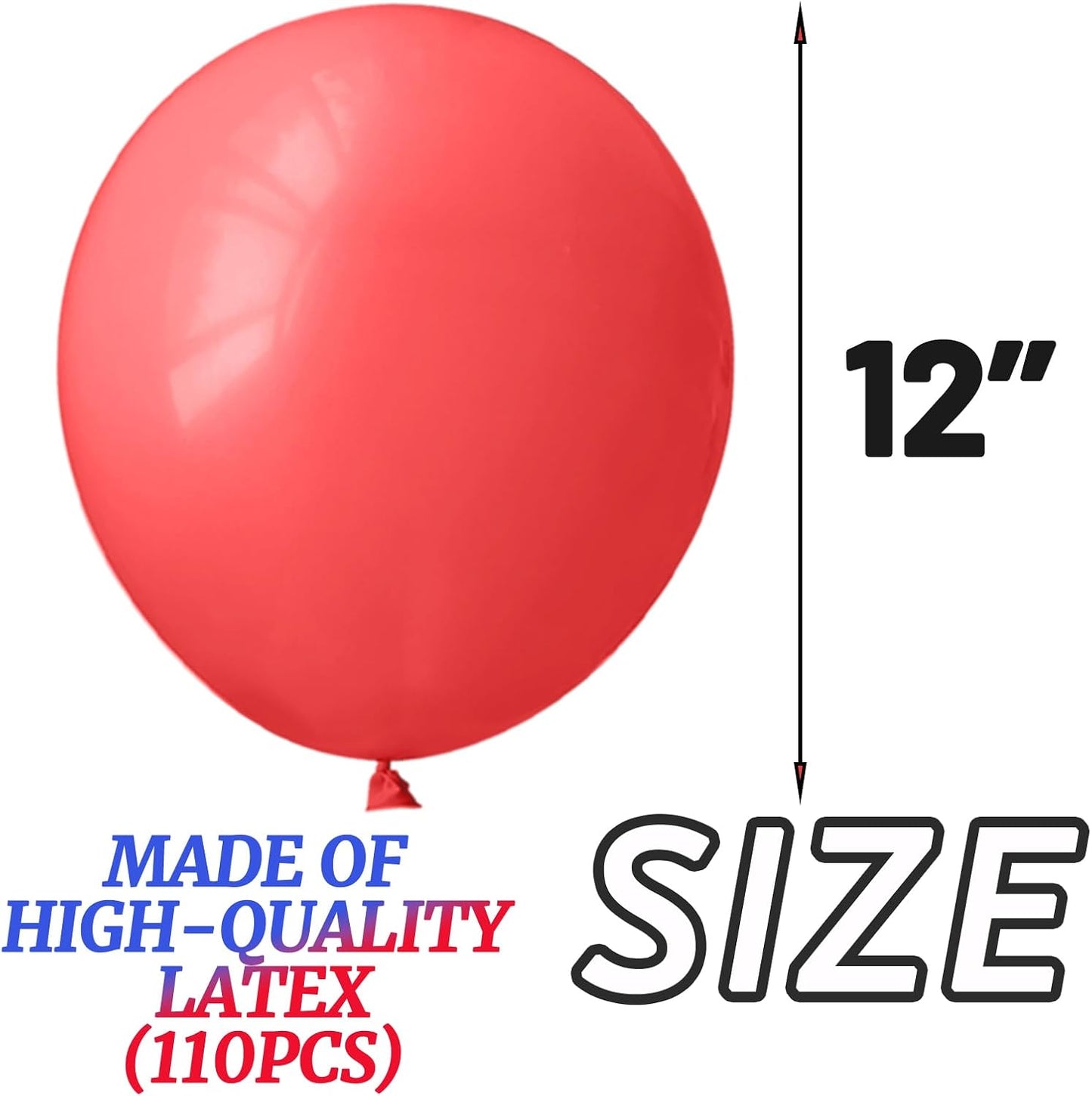 110pcs Pastel Red Balloon 12 Inch, Pastel Red Latex Balloons for Birthday Party Baby Shower Wedding(with 2 Ribbons).