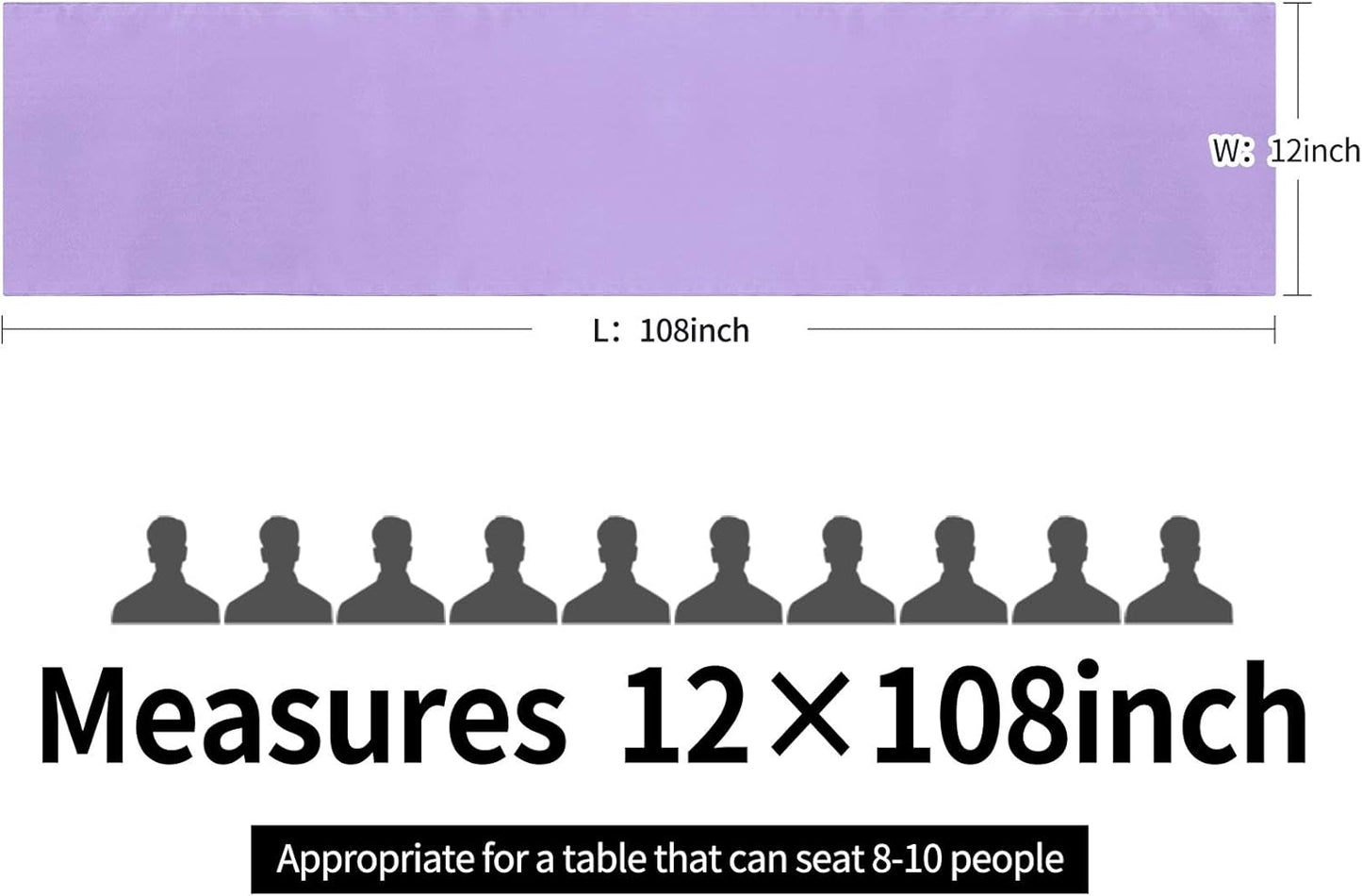 15-Pack Satin Table Runner Lavender 12 x 108 inches Long, Table Runners for Wedding, Birthday Parties, Banquets Decorations（15 Pack, 12x108 Inch, Lavender）