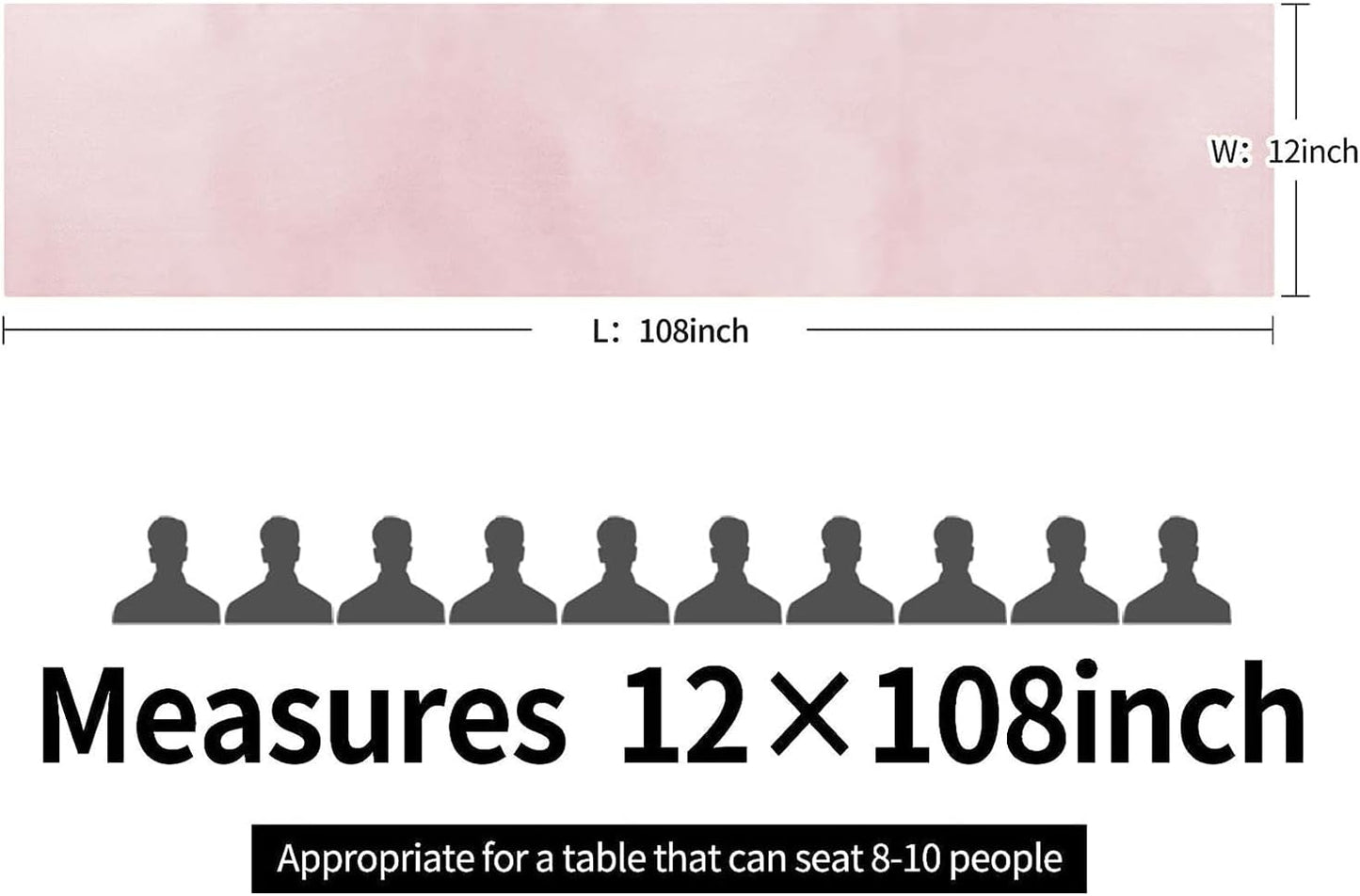 10-Pack Satin Table Runner Rose Gold 12 x 108 inches Long, Table Runners for Wedding, Birthday Parties, Banquets Decorations（10 Pack, 12x108 Inch, Rose Gold）
