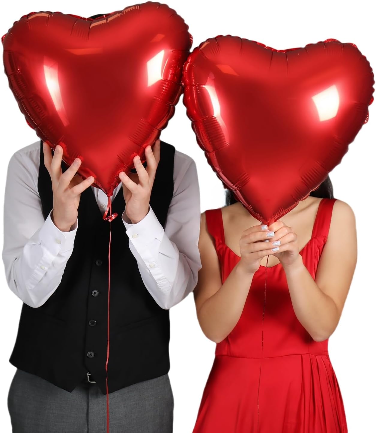 12Pcs Red Heart Balloons, 18 Inch, Love Balloons for Valentine's Day, Wedding, Birthday Decorations