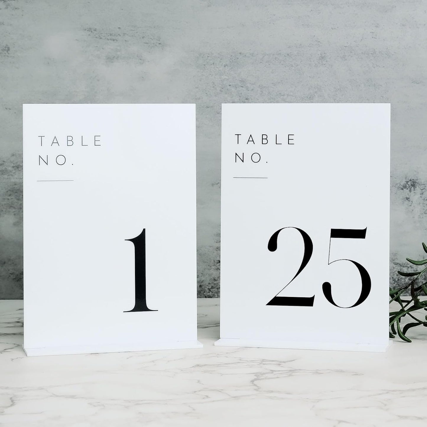 JINMURY White Wedding Table Numbers 1-25 with Stands, 5"x7" White Acrylic Table Numbers, Perfect for Wedding Reception, Party, Anniversary, Event