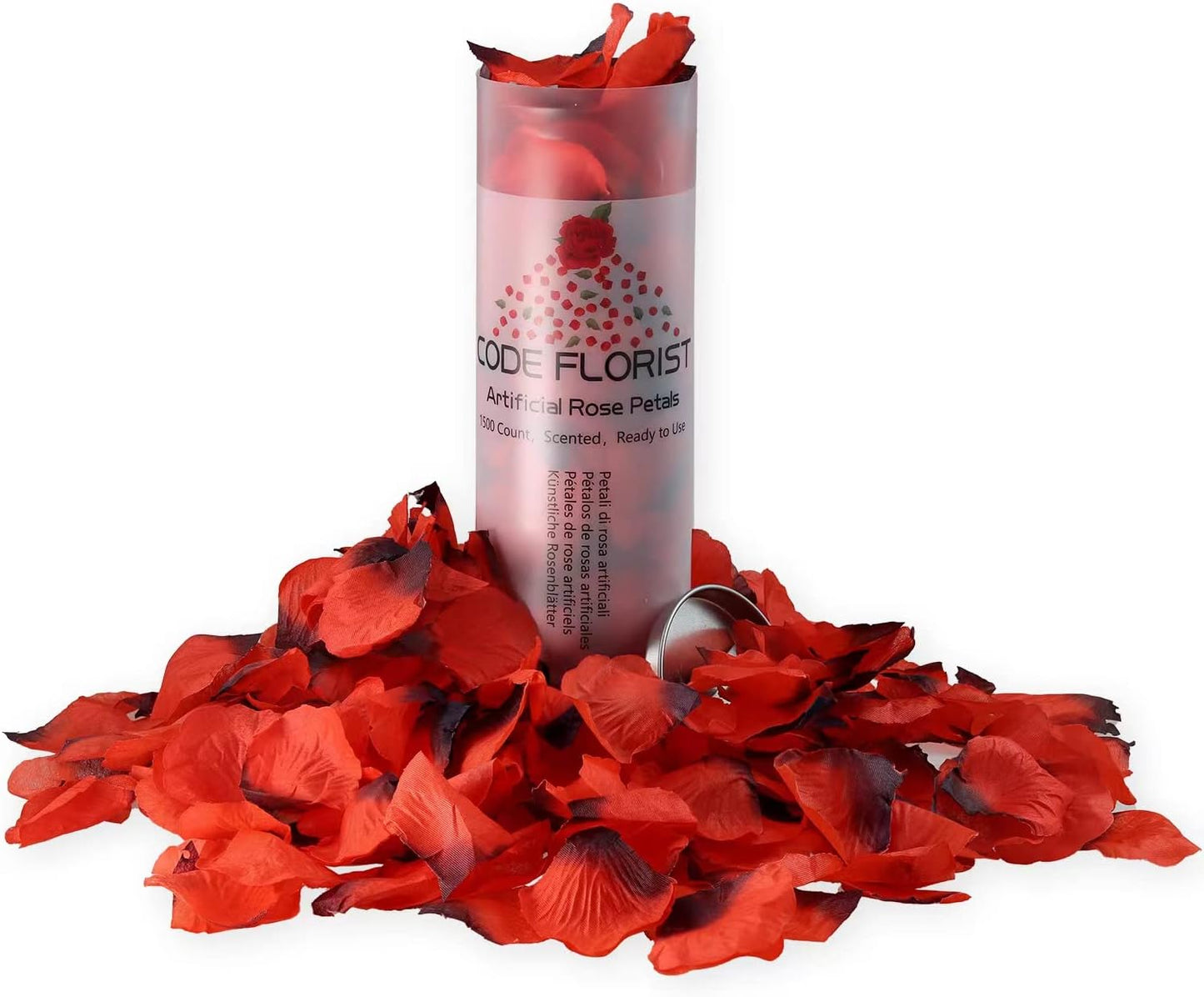 CODE FLORIST 1500 PCS Dark-Red Silk Rose Petals for Valentine's Day,Romantic Night,Wedding,Proposal Anniversary Flower Decorations(Separated,Scented)