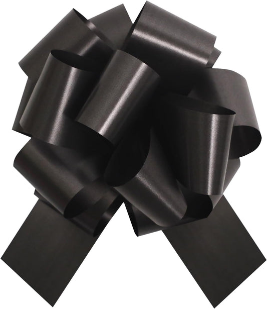12 PCS 6 Inch Black Pull Bows - Perfect for Gift Wrapping, Wedding Decor, Car Bows, Birthday Parties, Christmas and Valentine's Day