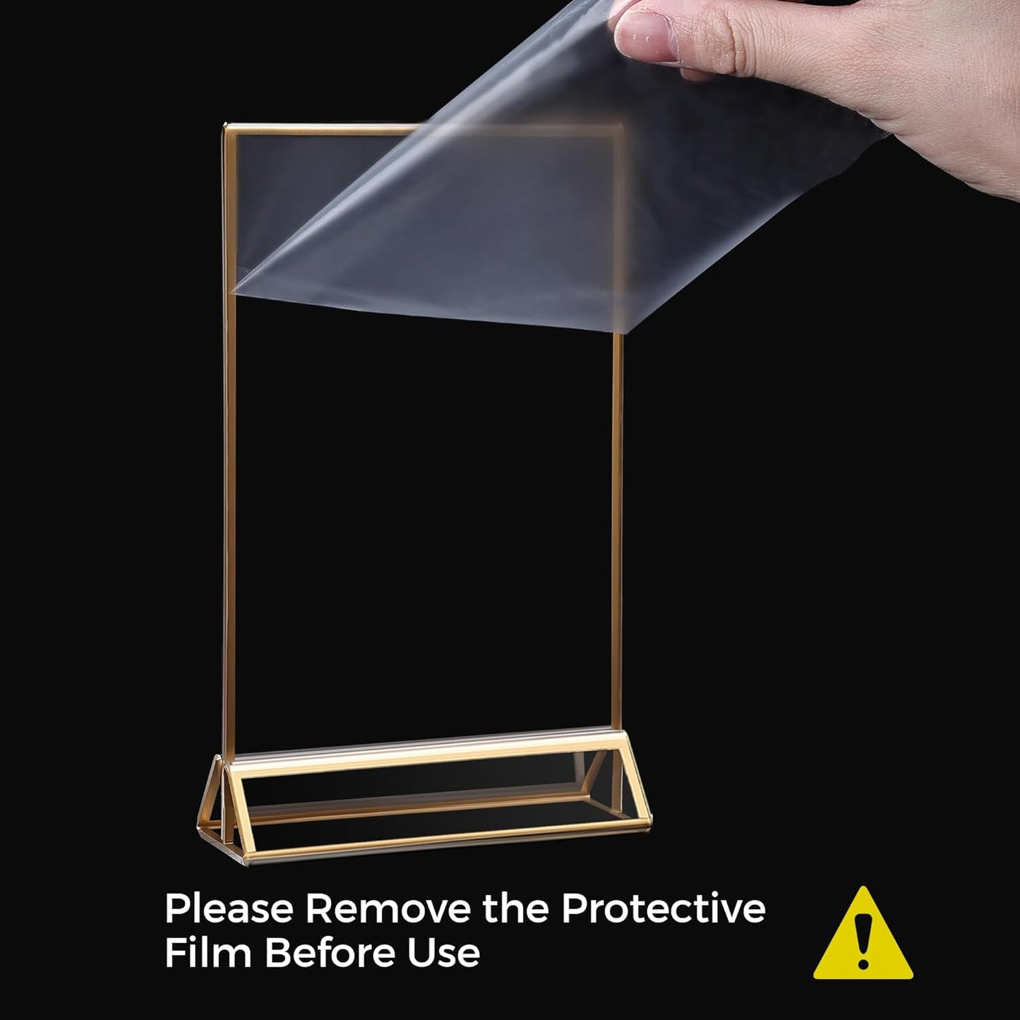 14 Pack Acrylic Sign Holder 4x6 Gold Frames, Wedding Table Number Holders Double Sided Vertical Clear Display Stand, Picture Holders for Tables, Menus, Flyers, Party and Office Decor