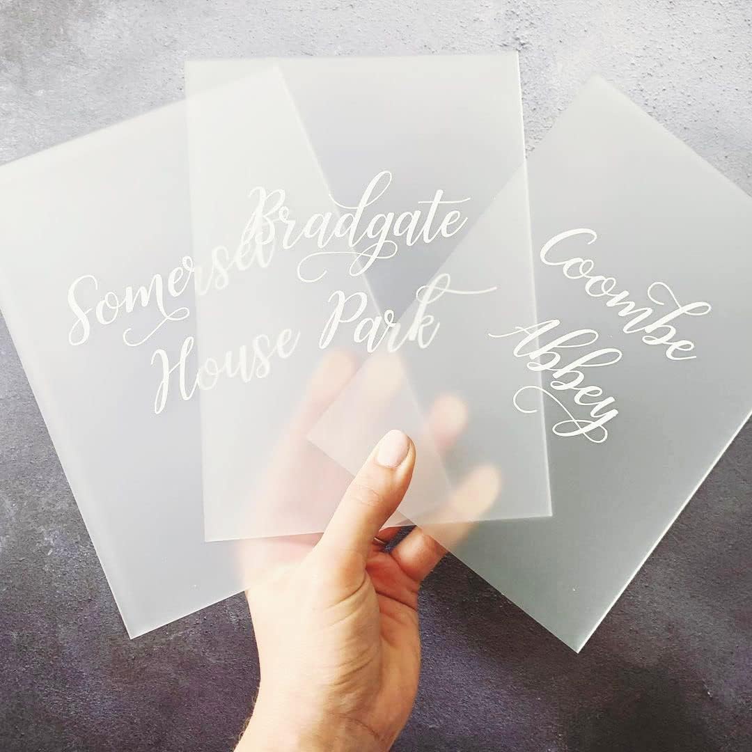 20 Pack Frosted Acrylic Sign Blank for Table Numbers, 5 x 7 Inch Acrylic Blank Frosted Sheet Sign 1/8 inch Thick, Use for DIY Wedding Table Signs, Wood Stand NOT Included