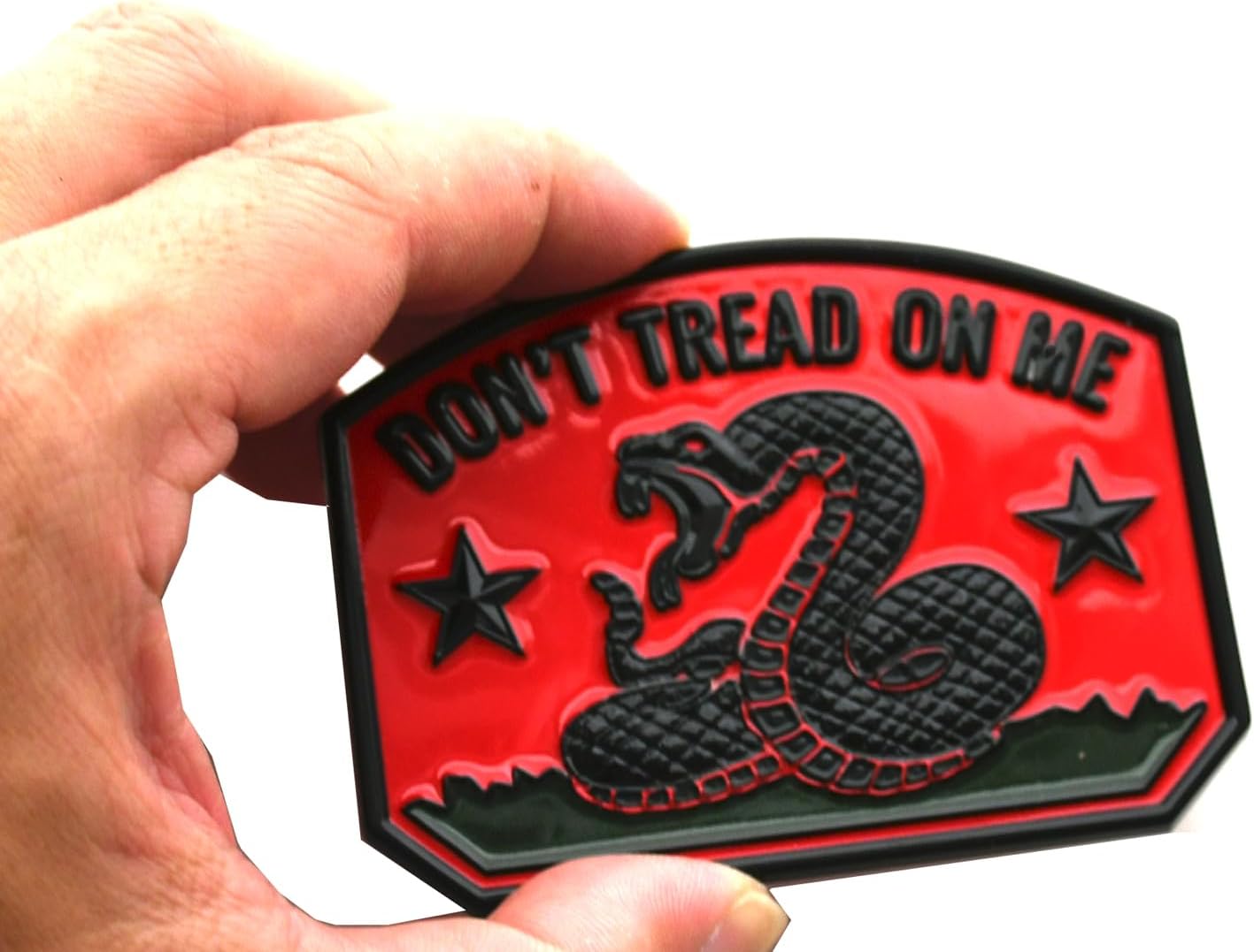 1x Gadsden Flag Rattlesnake Car Emblem 3D Decal Sticker with Don't Tread ON ME Slogan Fit for Car Truck Motorcycle Window Door and Flat Surface (Black Red)
