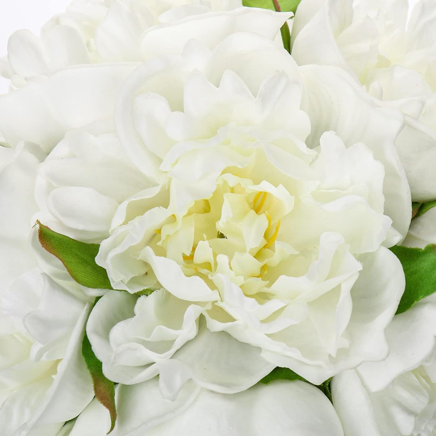 Hollyone Fake Flowers White Peonies Artificial Flowers Faux Flowers with Vase Peony Silk Flower Arrangements in Glass Vase with Faux Water for Home Decor Bathroom Table Centerpiece Shelf Decorations