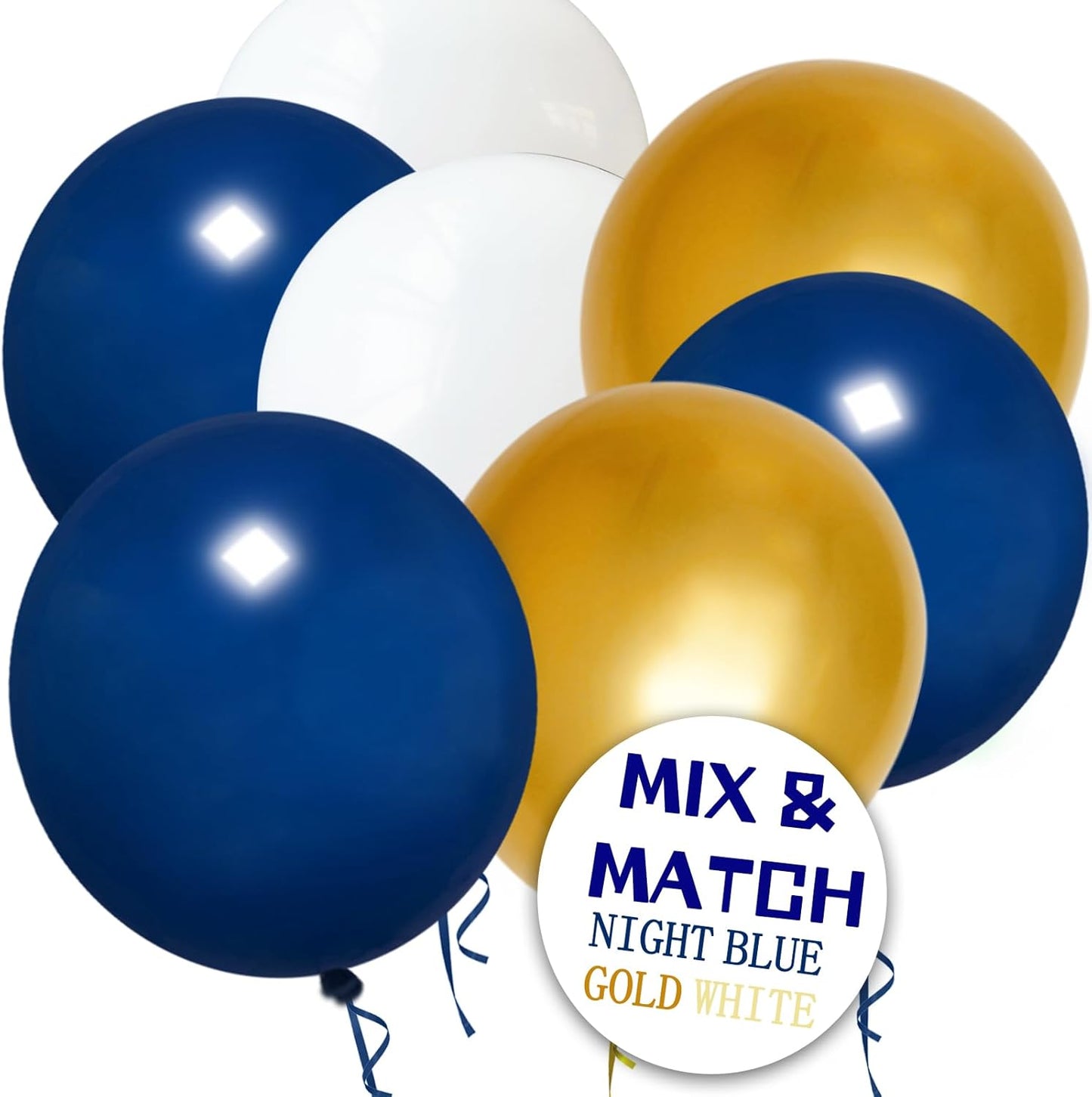 110pcs Navy Blue Balloon 12 Inch, Navy Blue Latex Balloon for Birthday Party Baby Shower Wedding(with 2 Ribbons).