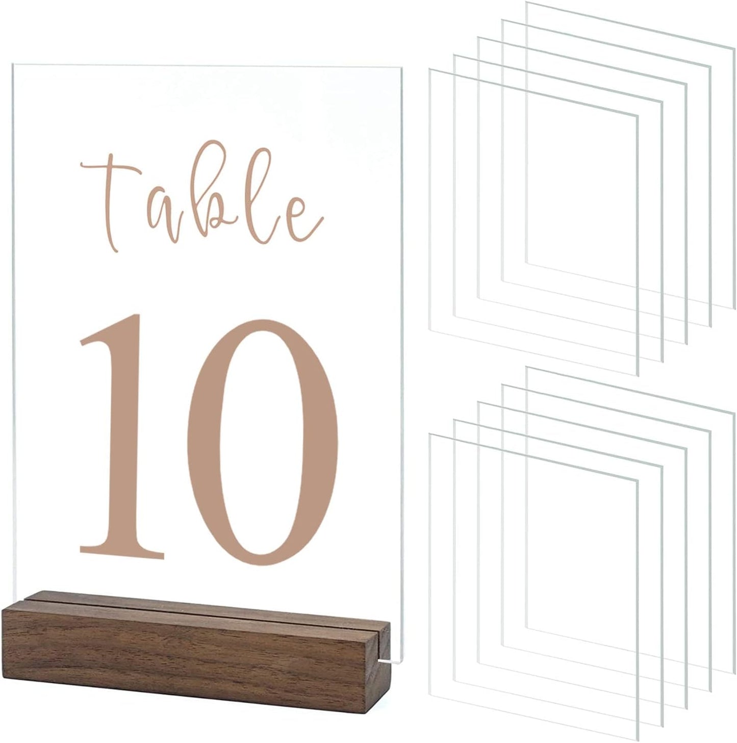 20 Pack Clear Acrylic Blank Signs for Table Numbers, 5x7 Inch Clear Acrylic Blank Sheet Sign 1/8 inch Thick, Use for DIY Wedding Table Signs Display Party Events
