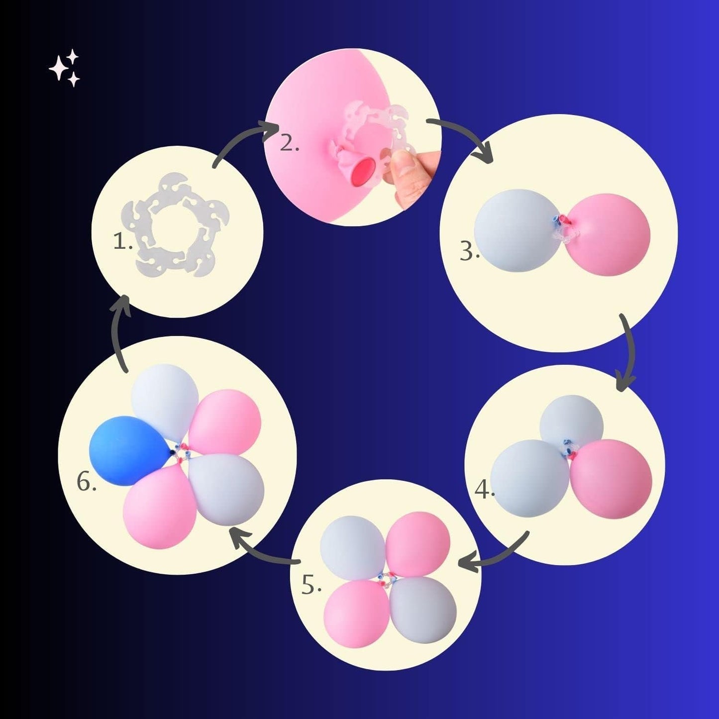 100PCS Balloon Arch Clips, Reusable Balloon Clips for Balloon Arch, Plastic Balloon Supplies for Stand, Balloon Garland Clips for Party Wedding Baby Shower Decorations