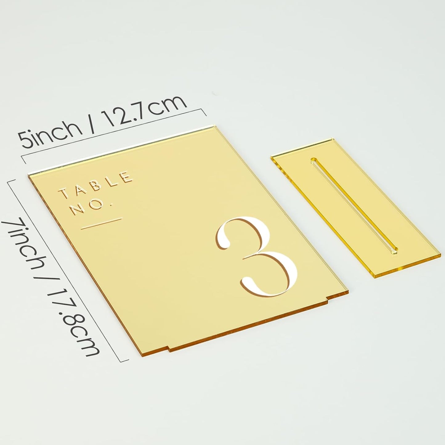 JINMURY Gold Wedding Table Numbers 1-30 with Stands, 5"x7" Gold Mirror Acrylic Table Numbers, Perfect for Wedding Reception, Party, Anniversary, Event