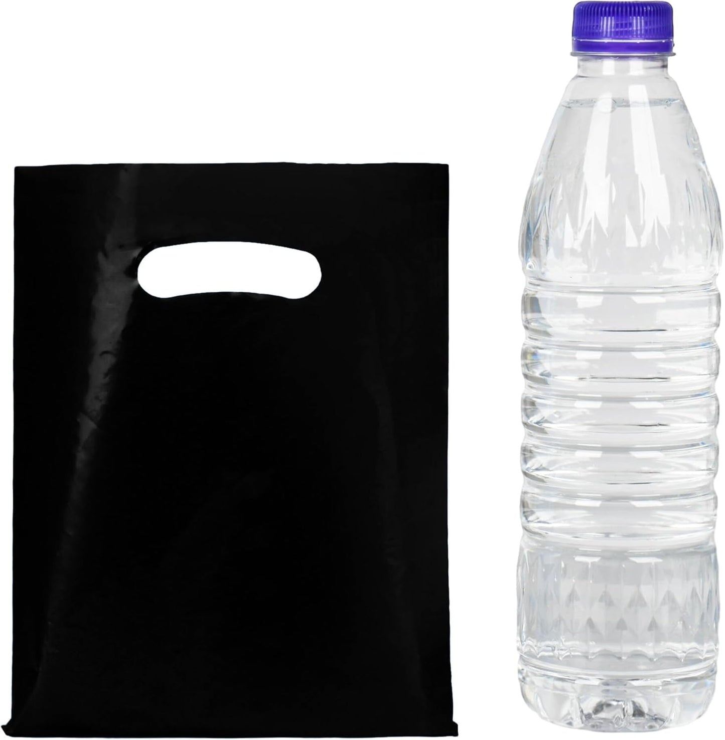 100 PCS Black Small Gift Bags, 6"x8" Merchandise Bags for Small Businesses, Goodie Bags Party Favor Bags for Kids, Treat Bag Retail Bag with Handle for Kids Birthday, Christmas