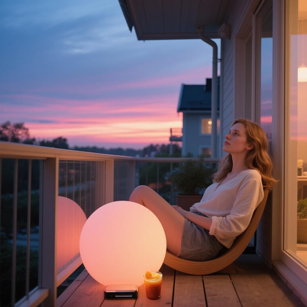 16 Inch Ultra-Fun LED Ball Light, Rechargeable Globe Floor Lamp w/Remote, 16 RGB Color Changing LED Glowing Orb Light, Waterproof Outdoor Ambiance Lighting, Pool Party Garden Patio Decor