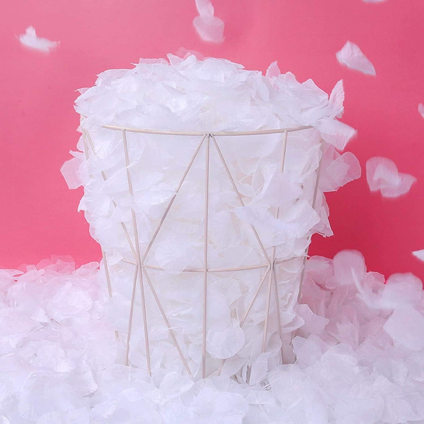 ocharzy 3000pcs Rose Petals Artificial Flower Petals Non-Woven Flower Rose Petals for Wedding Decorations Valentine's Day Romantic Night Party (White)