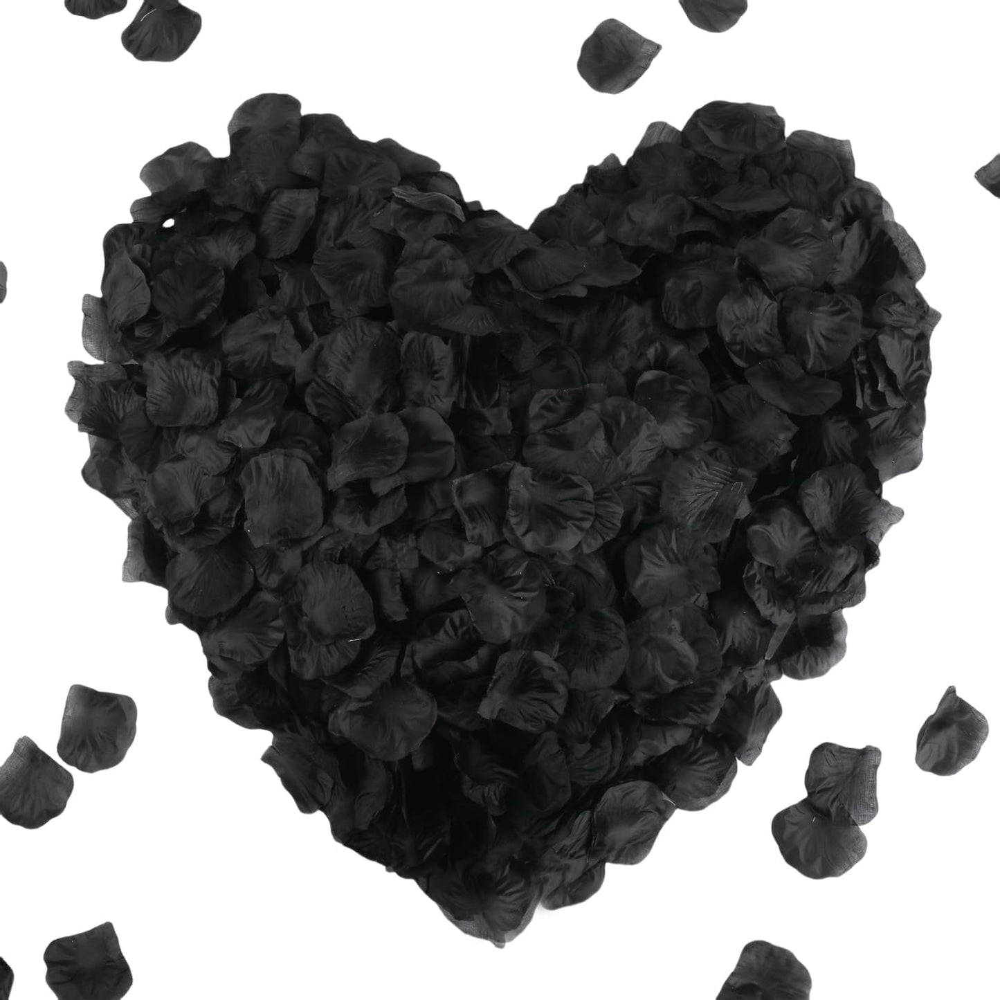 CODE FLORIST 1500 PCS Black Silk Rose Petals,Romantic Night,Wedding,Proposal Anniversary Flower Decorations(Separated,Scented)