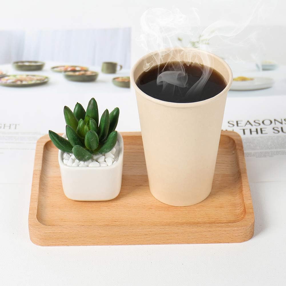 100 Count 12 oz Plant Fiber Disposable Light Brown Paper Coffee Cups, Perfect for Hot Drink, Hot Coffee, Hot Cocoa, Hot Tea, 12oz Water cups