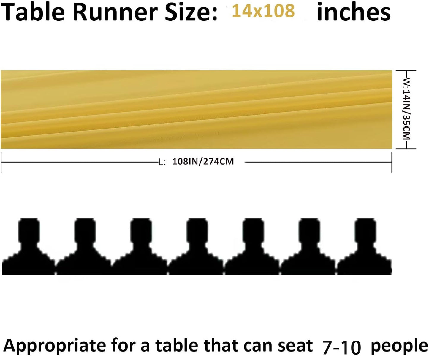 12Pack 9ft Chiffon Table Runner 14x108 Inch Sheer Romantic Table Runner for Wedding Birthday Party Bridal Shower Outdoor Decoration -Yellow