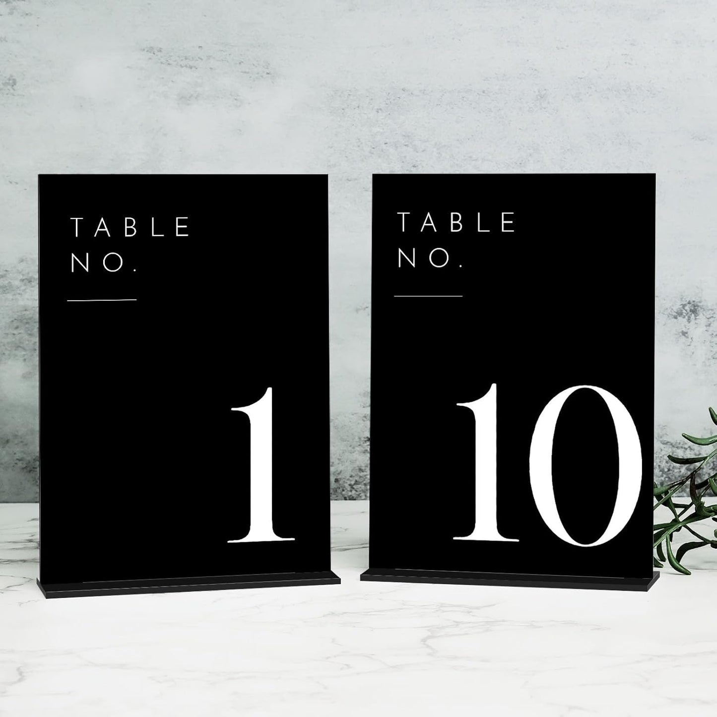 JINMURY Black Wedding Table Numbers 1-10 with Stands, 5"x7" Black Acrylic Table Numbers with White Font, Perfect for Wedding Party Reception(1-10, 5"x7")