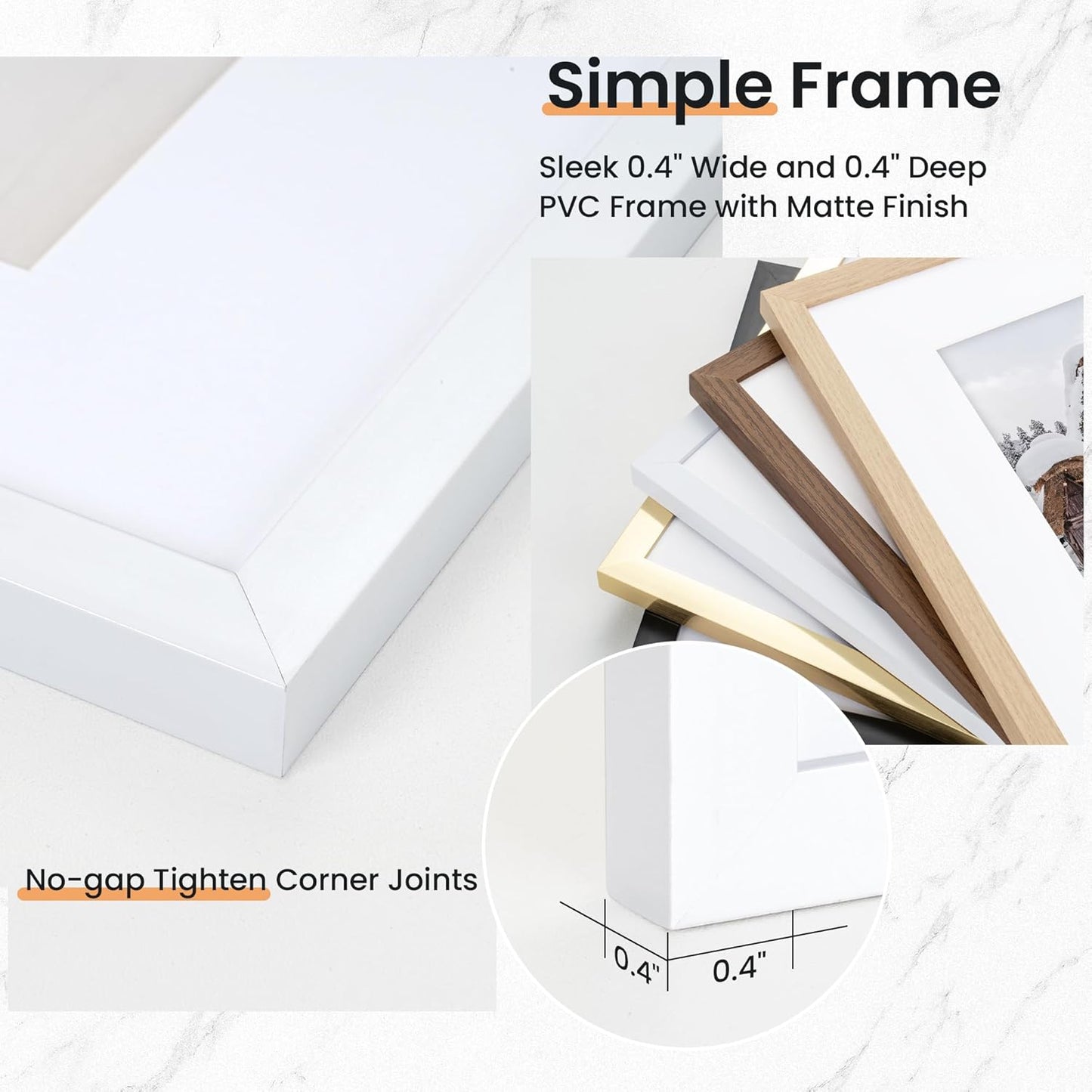 11x17 inch Picture Frame, 11x17 Photo Frames with 8x12 Removable Mat - High Definition Plexiglass - Vertical and Horizontal Display - Wall Hanging Frame - White, 3 Pack