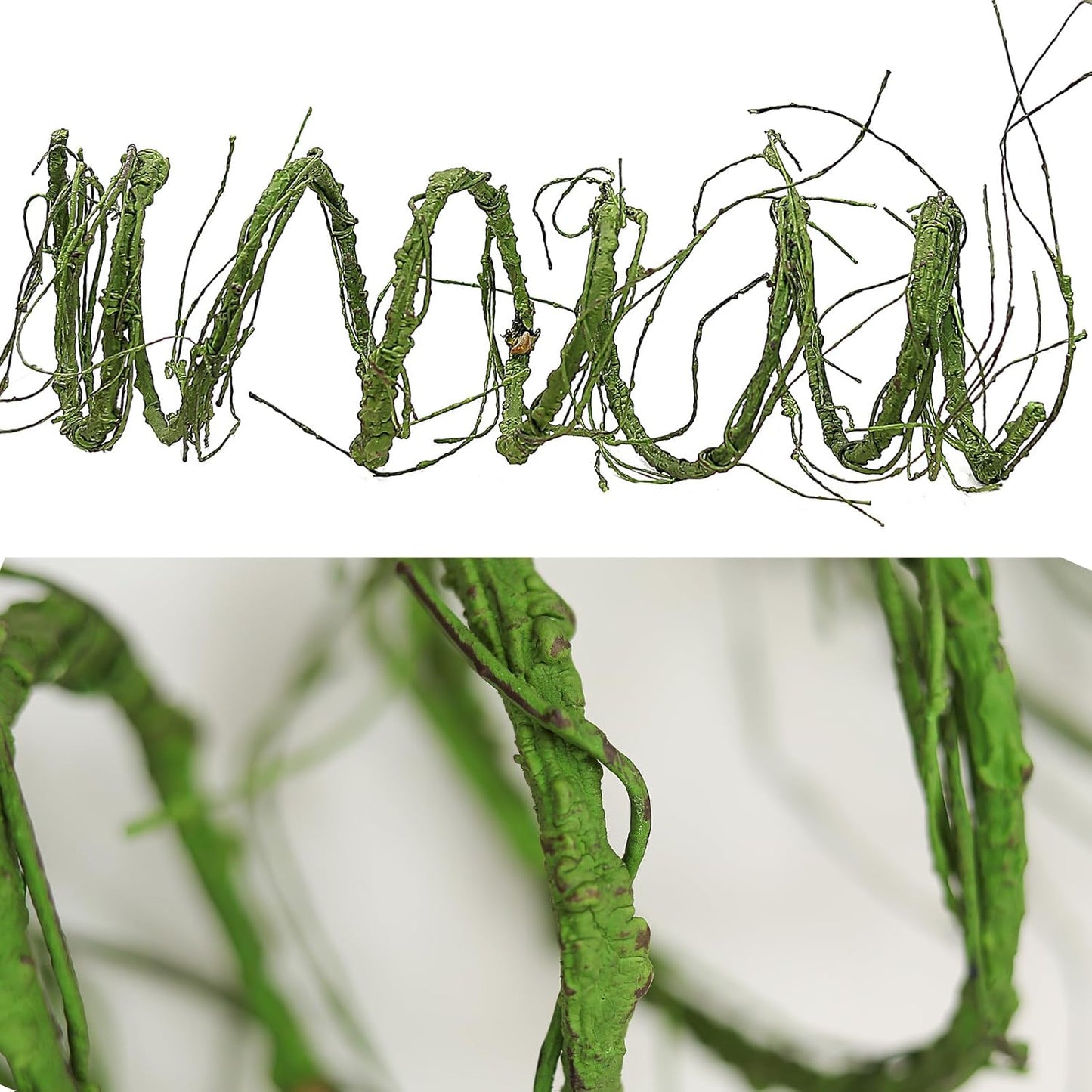 118 inch Small Green Artificial Tree Branches Grapevine Garland Ivy Willow Vines Plants Fake Cherry Blossom Tree Trunk Twigs for Wall Hanging Forest Room Home Wedding New Year Decoration