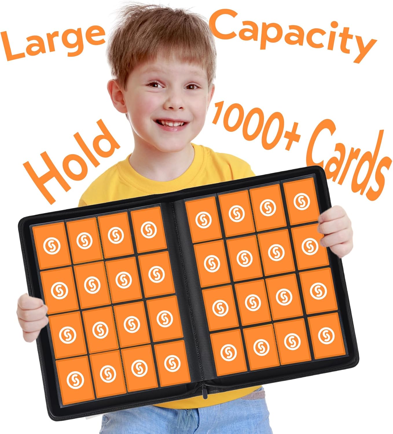 1000+ Pockets Trading Card Binder, Premium 16 Pocket Card Binder, Ringless Side Loading Collection Album Holder Folders for MTG, TCG, Game Cards & Sports Cards (Black)