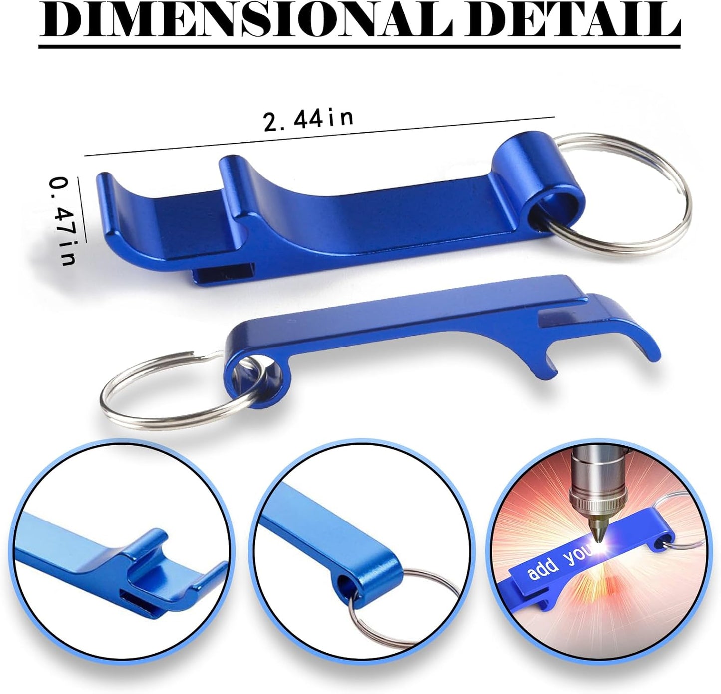 100pcs Personalized Bottle Opener Keychain Bulk Custom Engraved Text/Logo Keychains Customized Beer Bottle Opener for Bar, Graduation,Party,Wedding Favors Gift (100pcs)