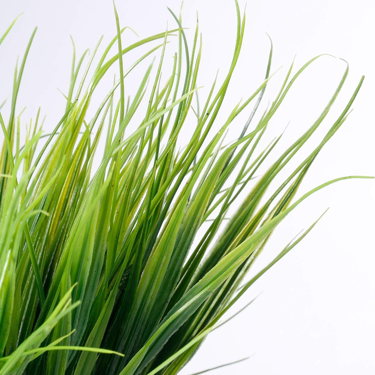 12 Bundles Artificial Grasses Outdoor UV Resistant Fake Grass No Fade Faux Plastic Plants Garden Window Box Decorating(Green Grass)