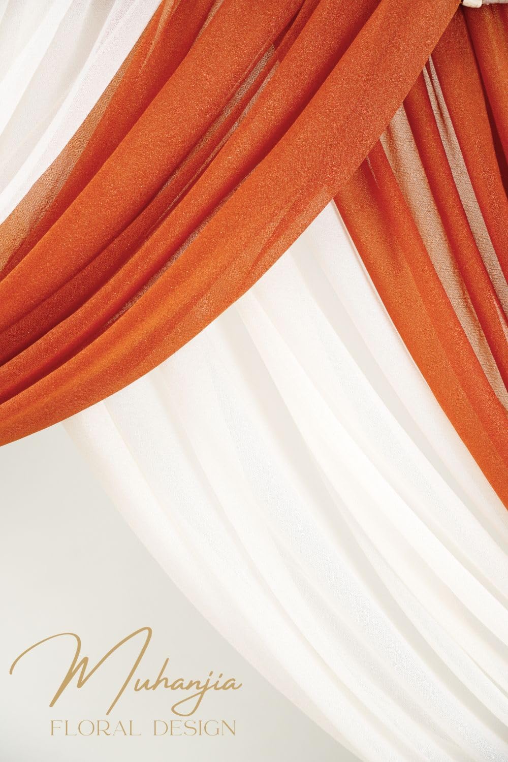 Artificial Arch Flowers Kit(Pack of 4),2Pcs Artificial Flower Arch Decor, 2Pcs Drapes, Ceremony and Reception Background Rose Decoration, Terracotta Champagne Floral Party Outdoor Decor