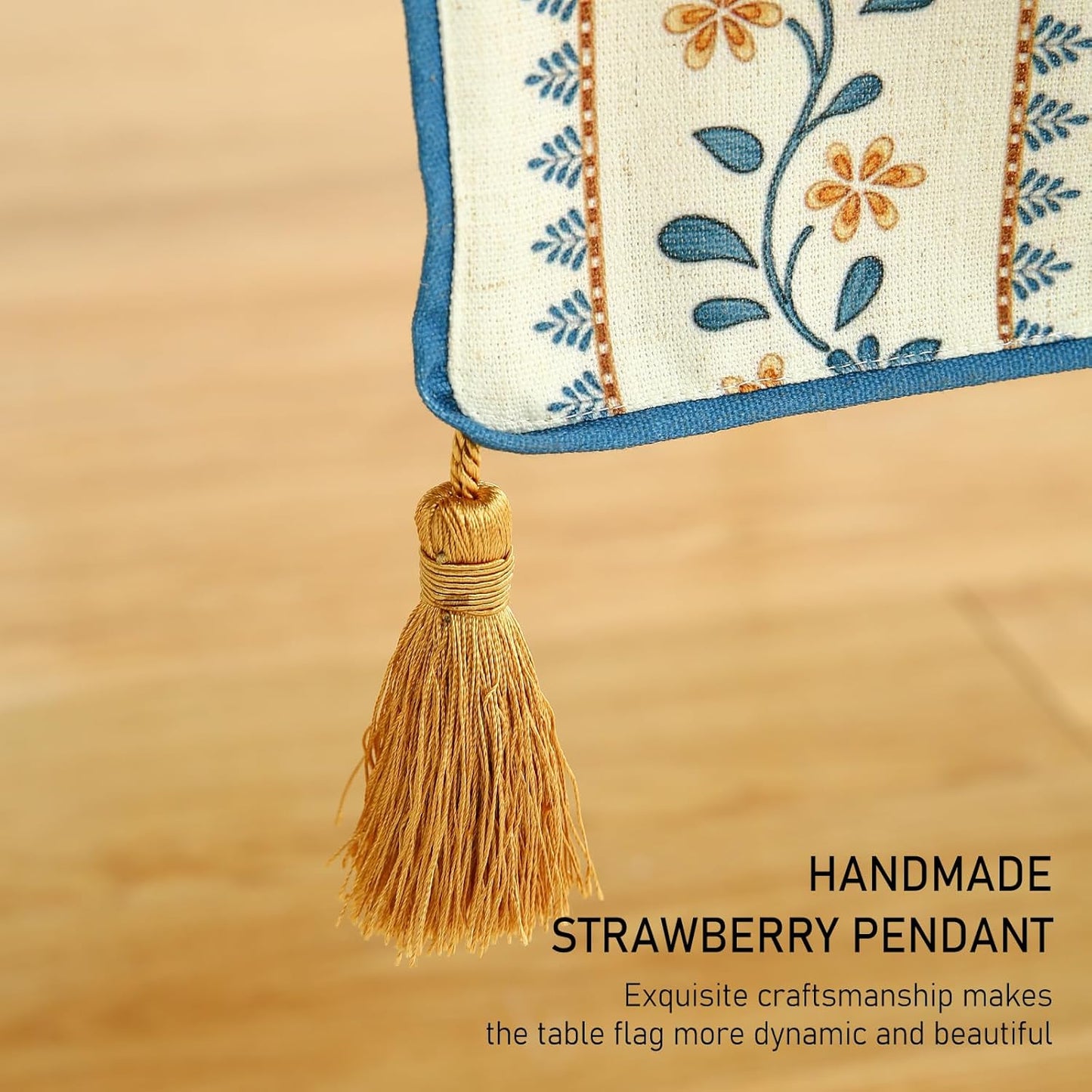 ISAENNE Designer Pale Yellow Elegant Linen Table Runner 87 Inches Long,French Floral Pattern Elegant Table Runners for Dining Tables,Thanksgiving,Kitchen Tables,Christmas,12"*87"-Estevan A